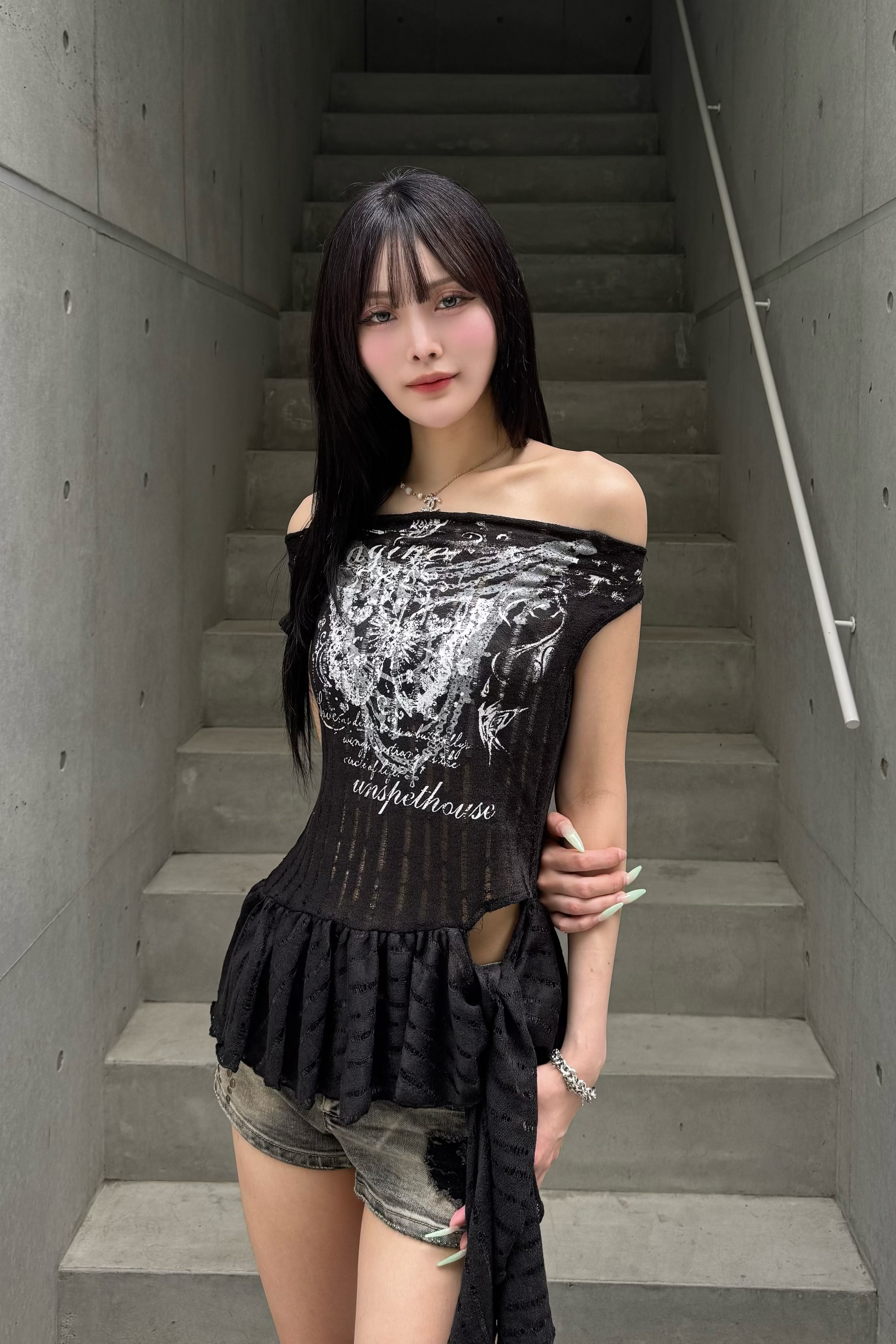 lace butterfly design tops KSG20928