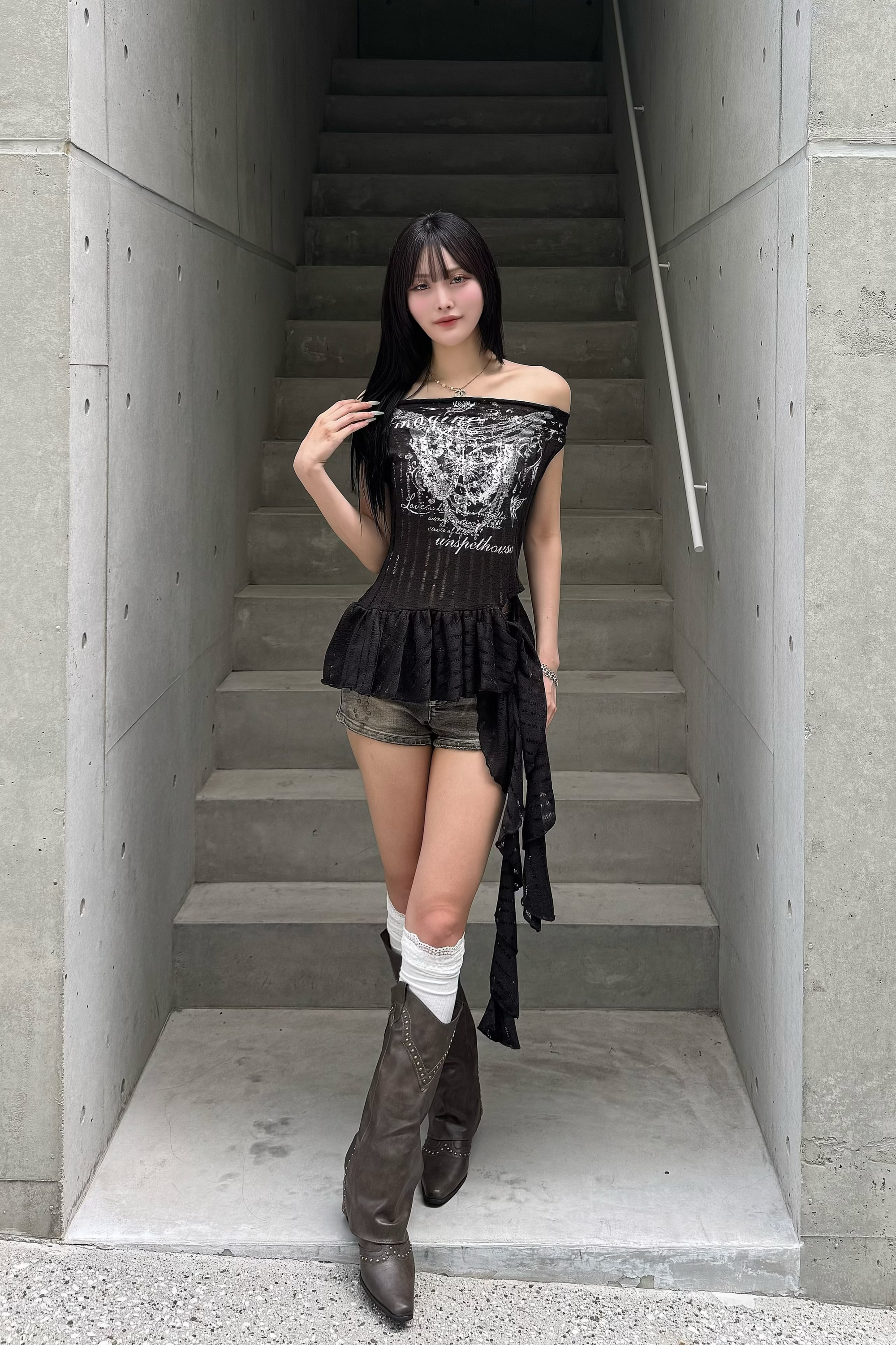 lace butterfly design tops KSG20928