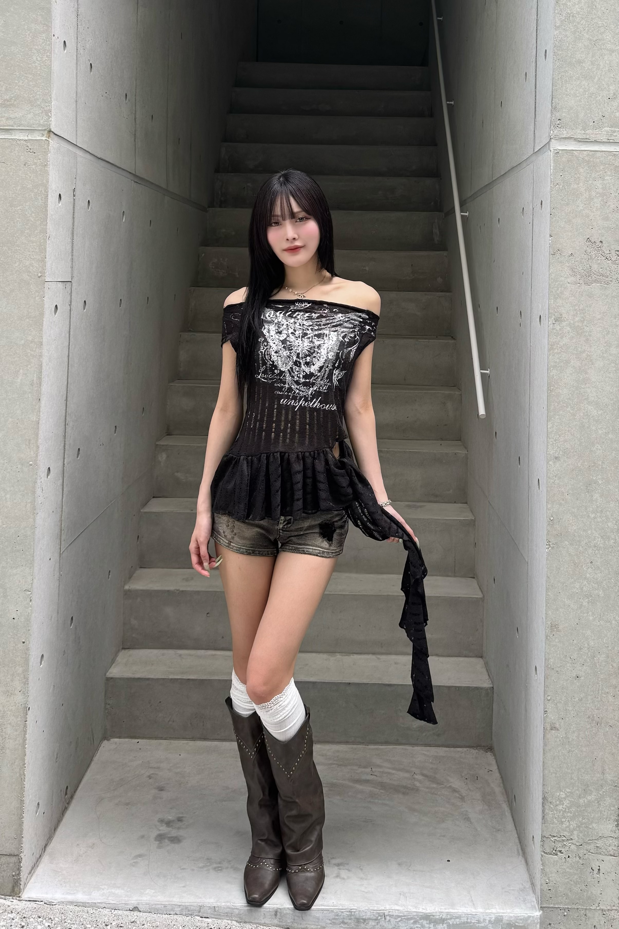 lace butterfly design tops KSG20928