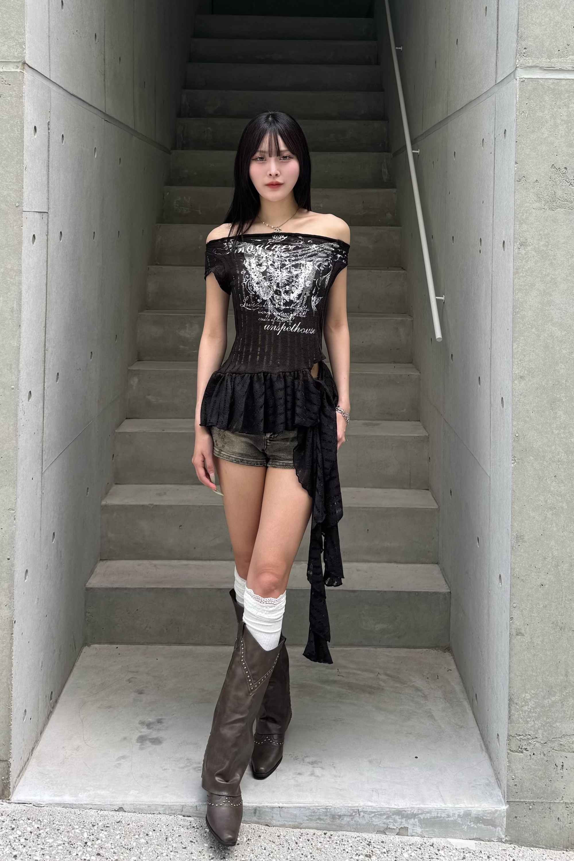 lace butterfly design tops KSG20928