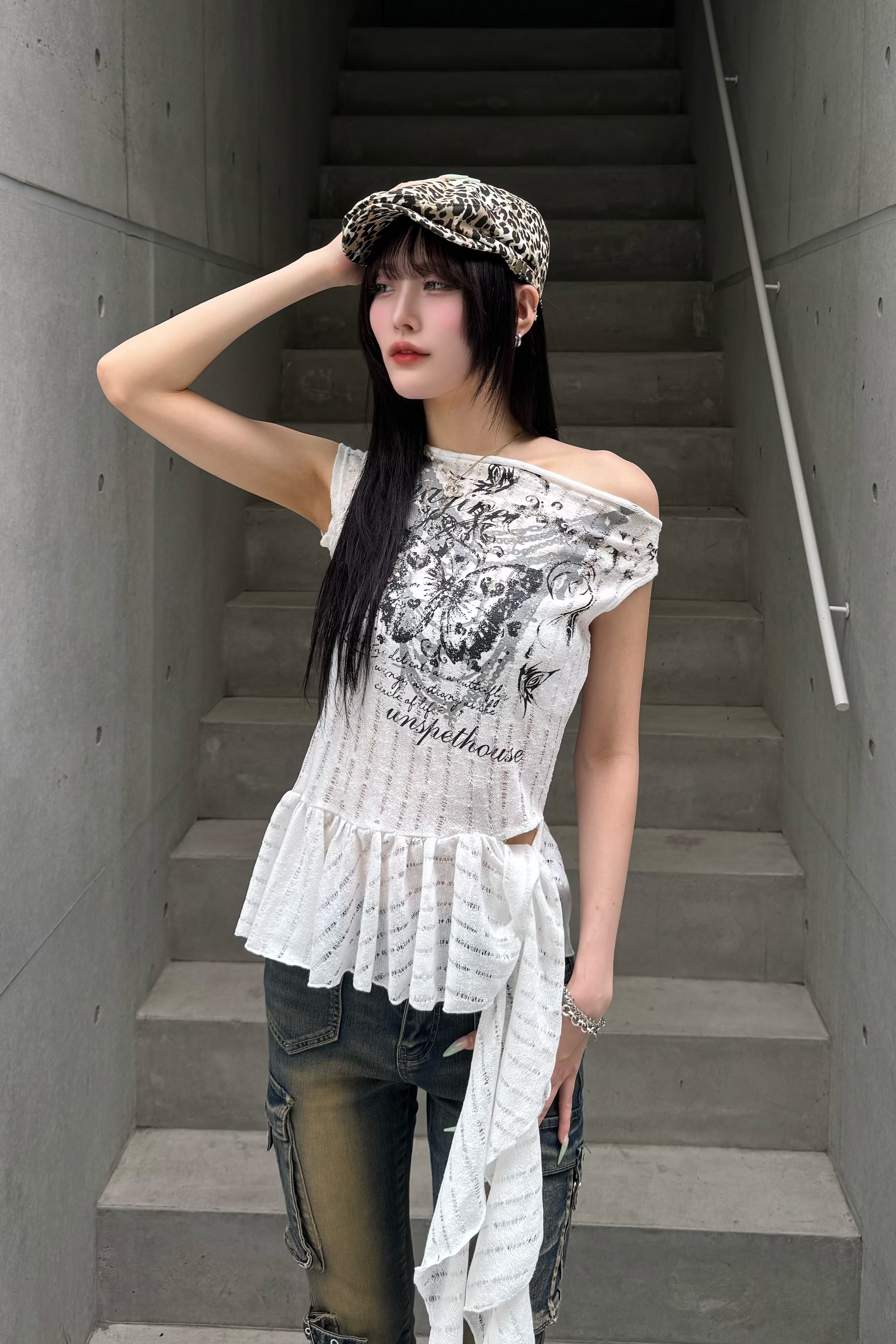 lace butterfly design tops KSG20928