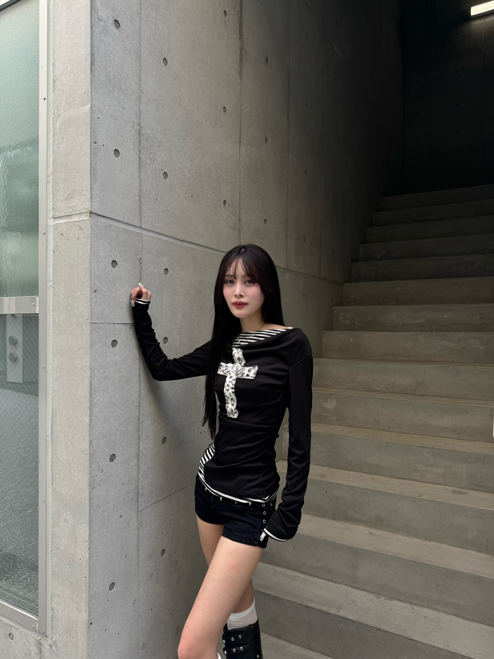 fuwafuwa zip layered top KSG20947