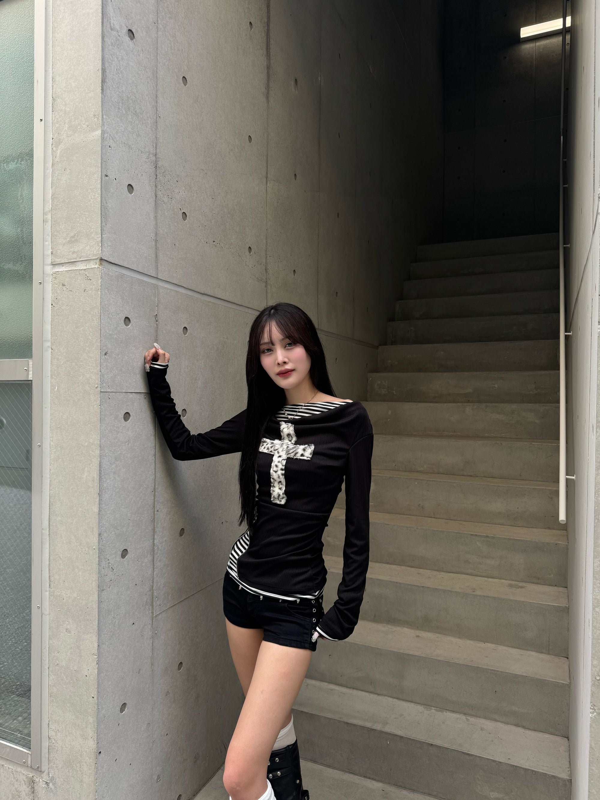 fuwafuwa zip layered top KSG20947
