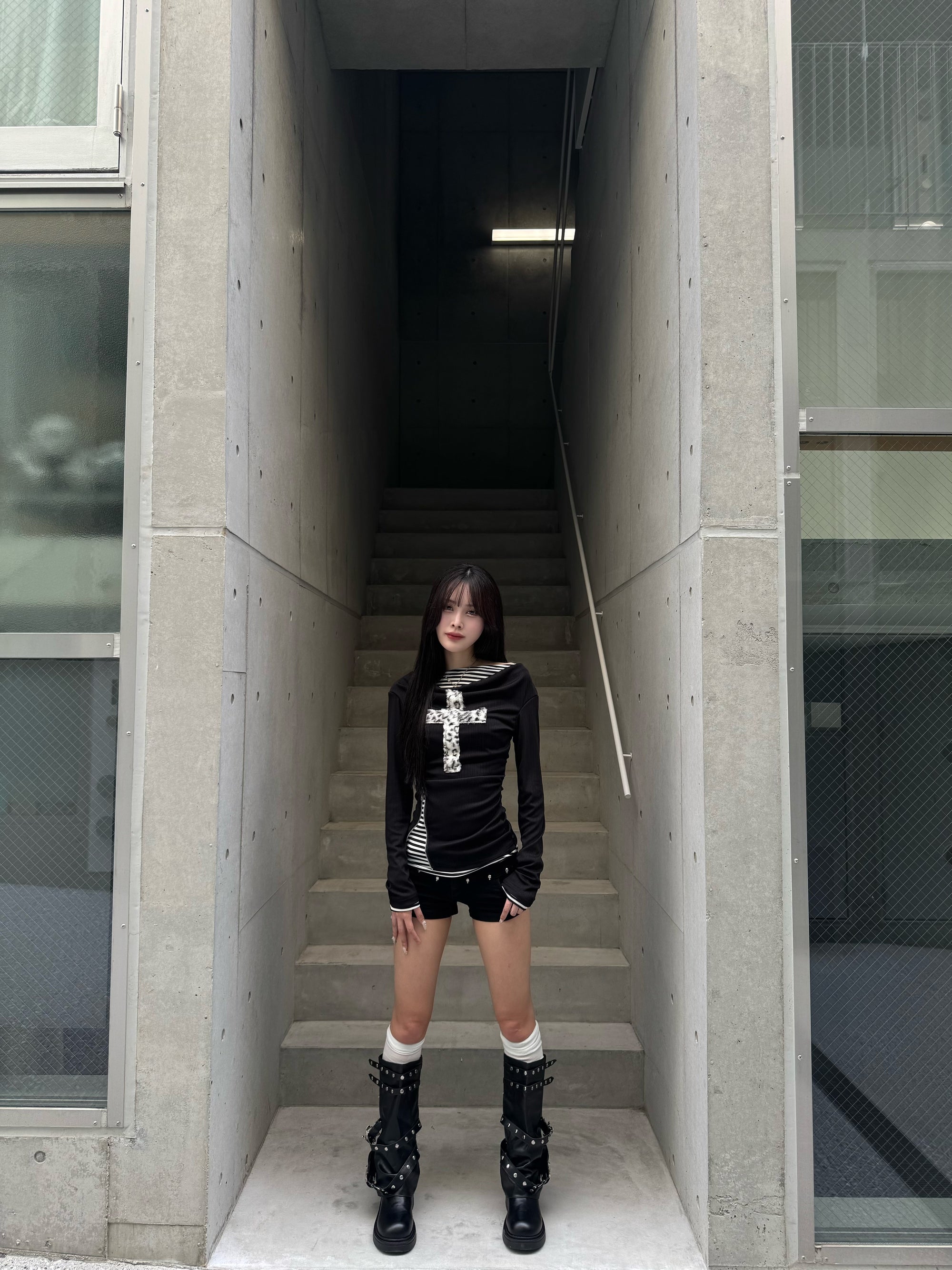 fuwafuwa zip layered top KSG20947