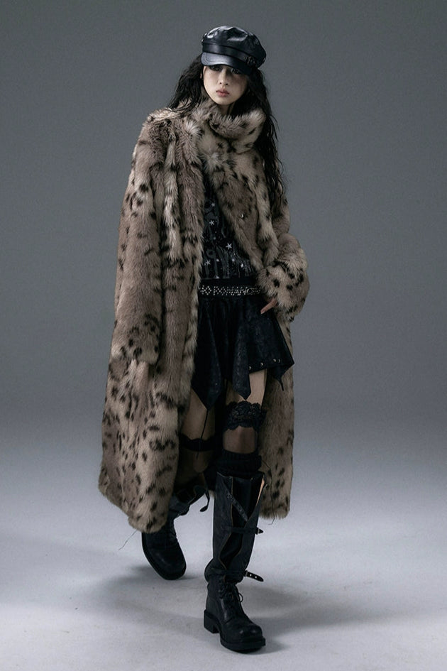 punk leopard fur coat