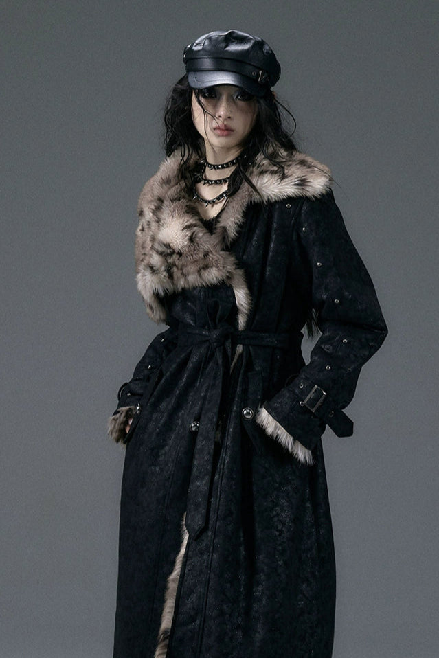 punk leopard fur coat