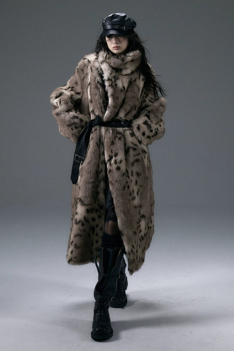punk leopard fur coat