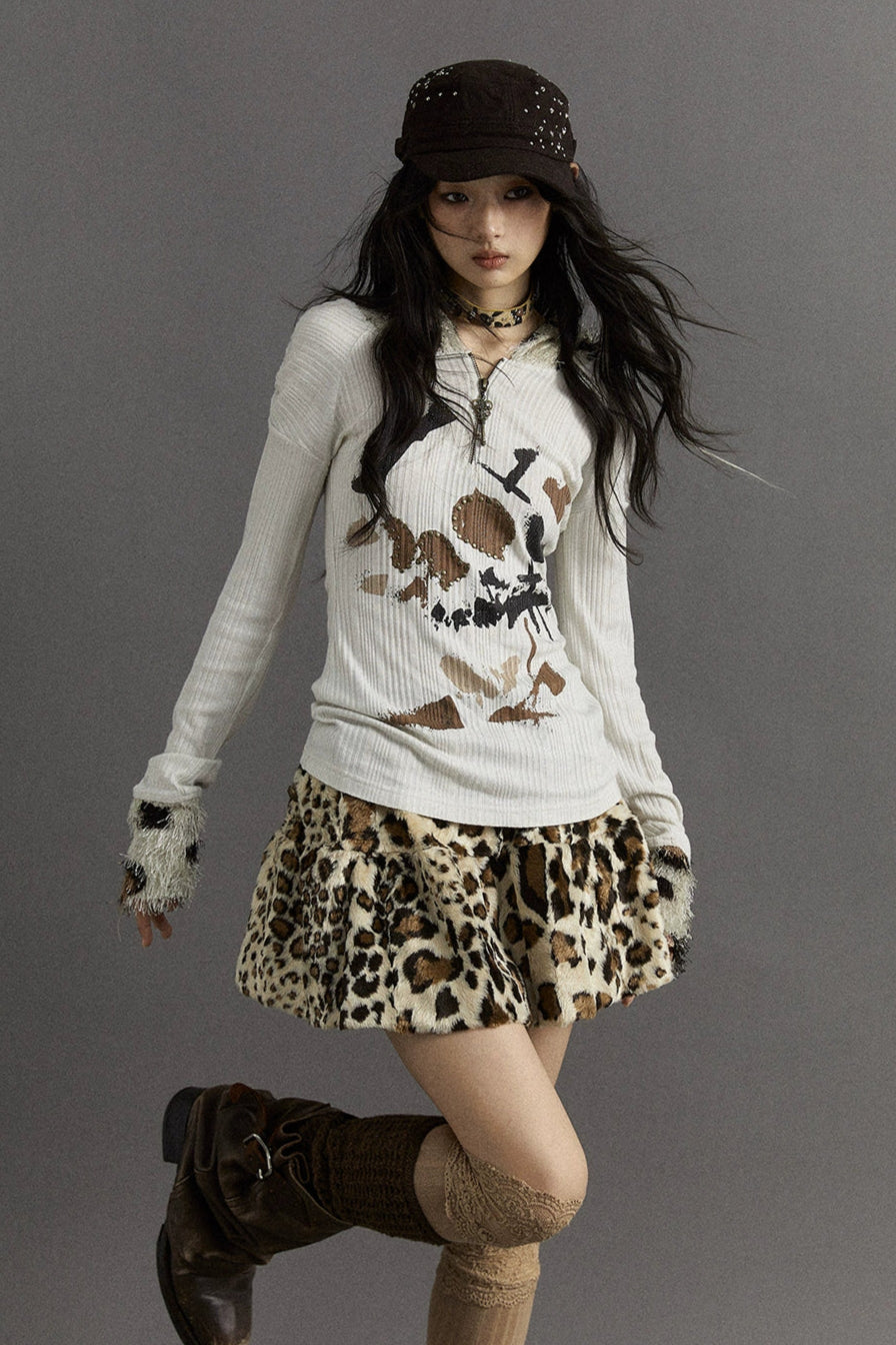 punk leopard skirt