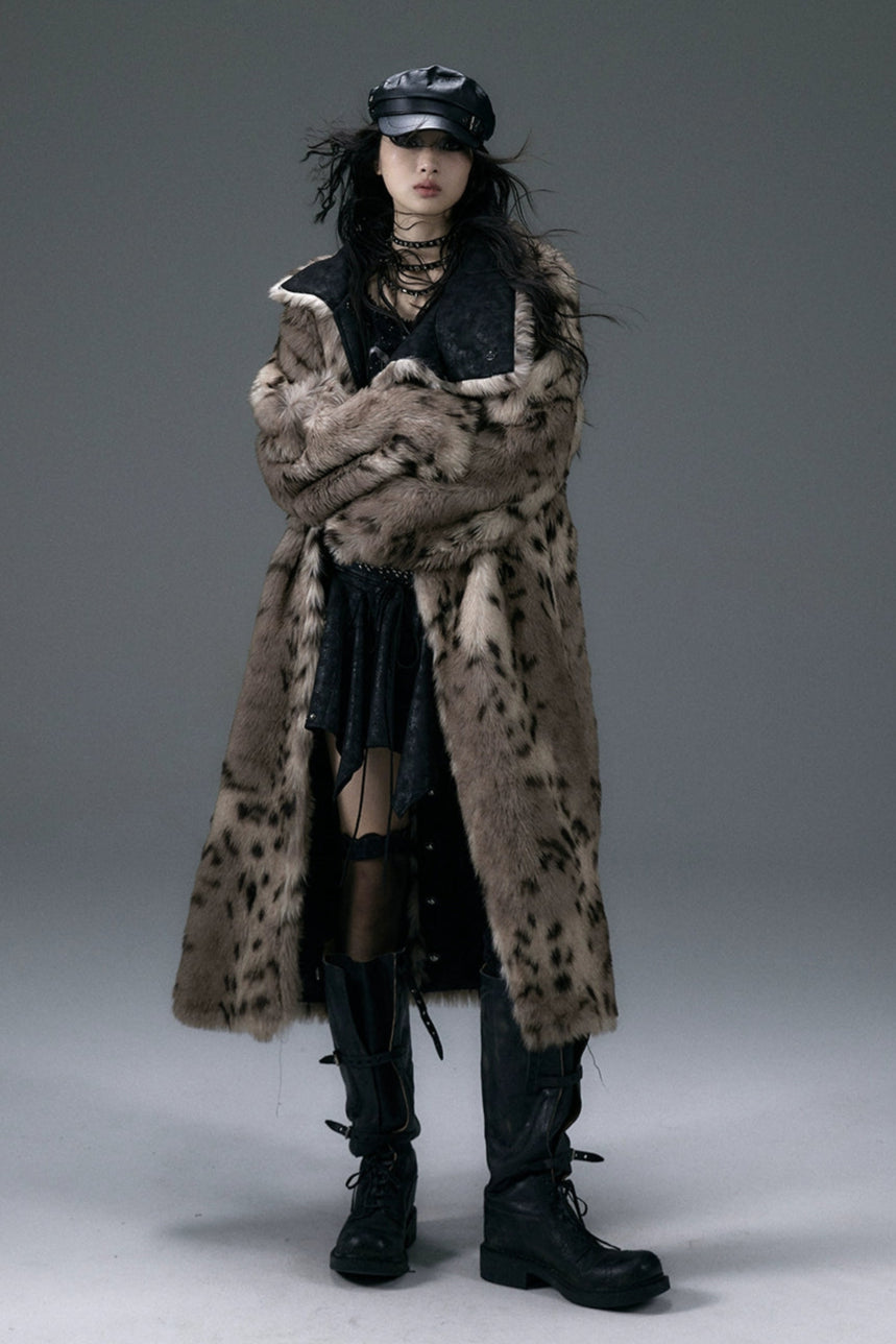 punk leopard fur coat