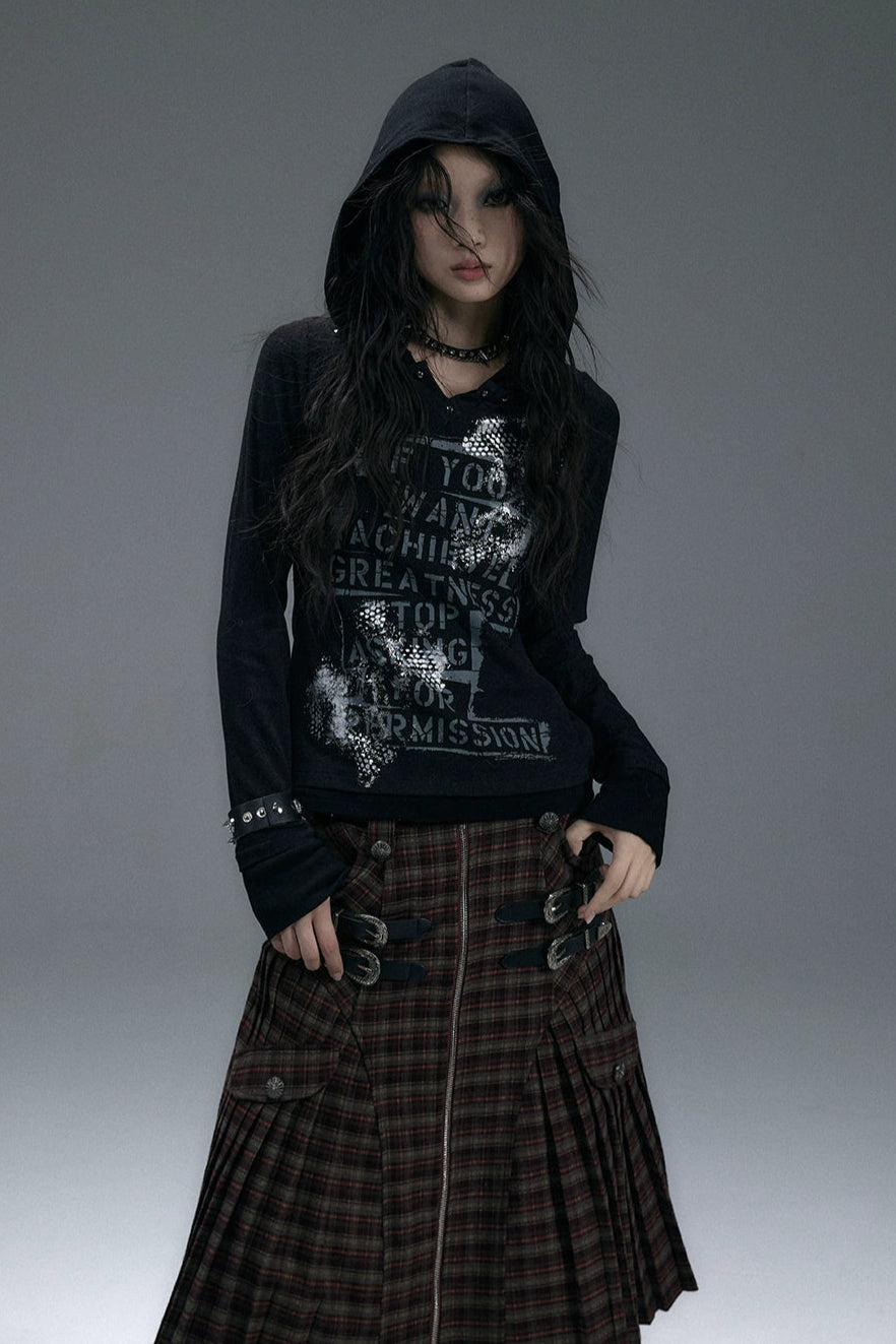 punk slim hoodie