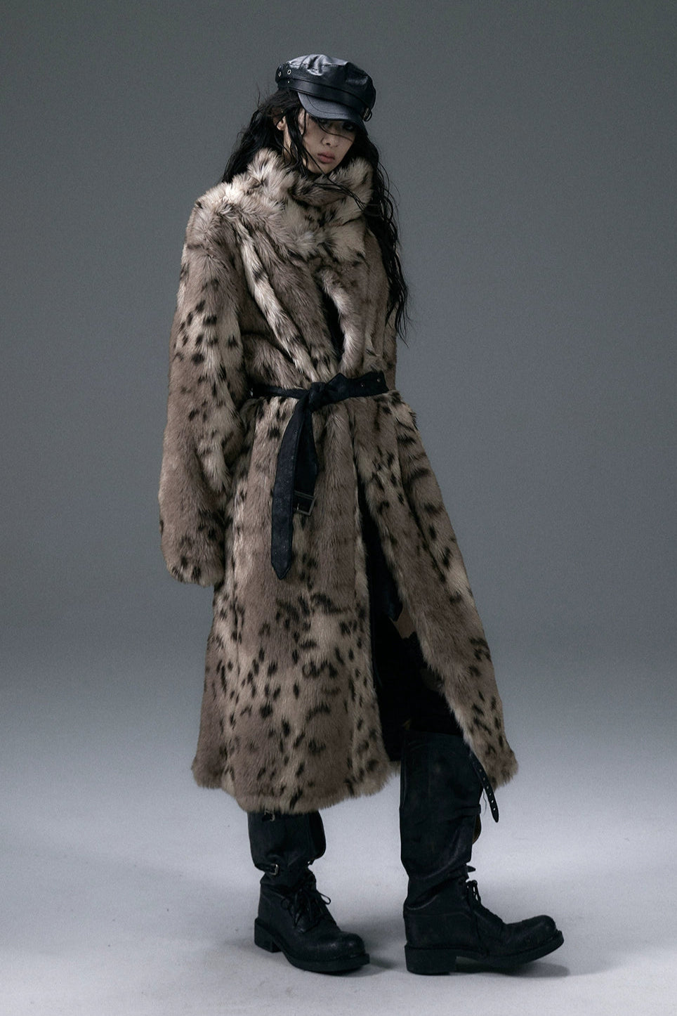punk leopard fur coat