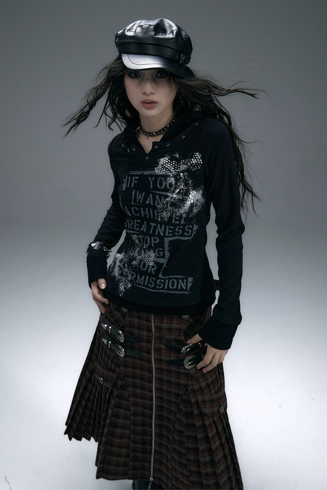 punk slim hoodie