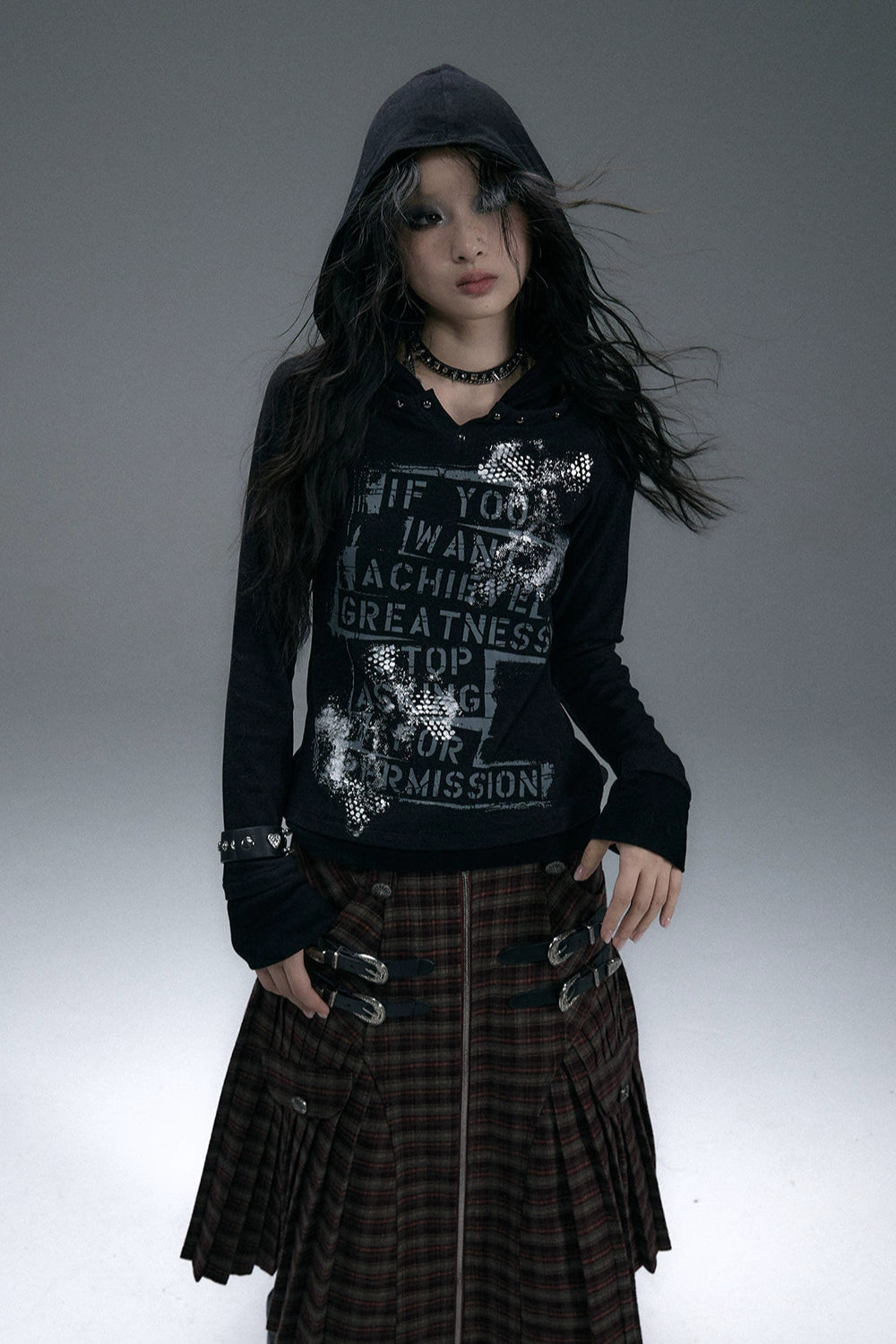punk slim hoodie