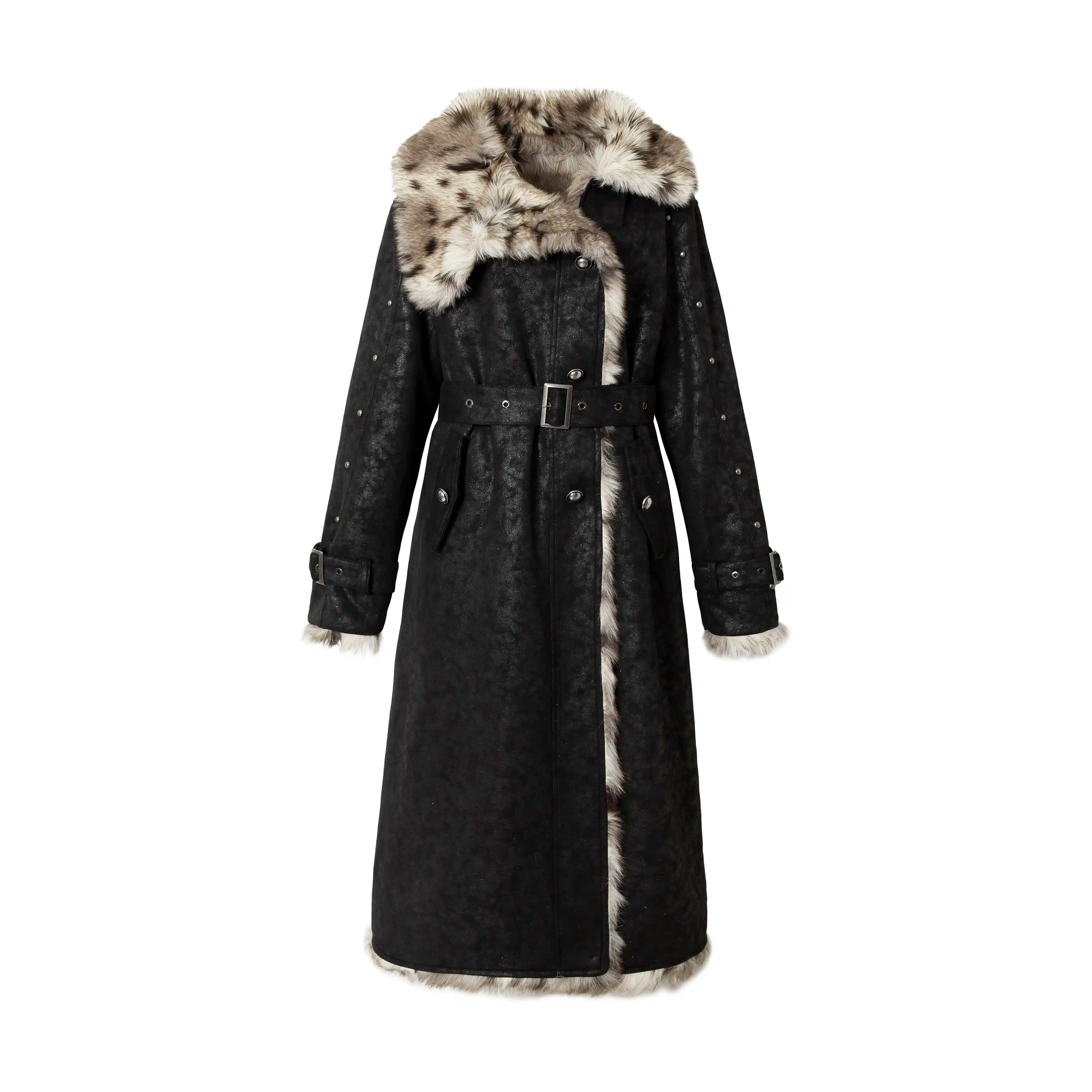 punk leopard fur coat