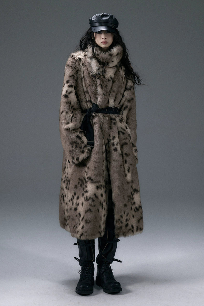 punk leopard fur coat