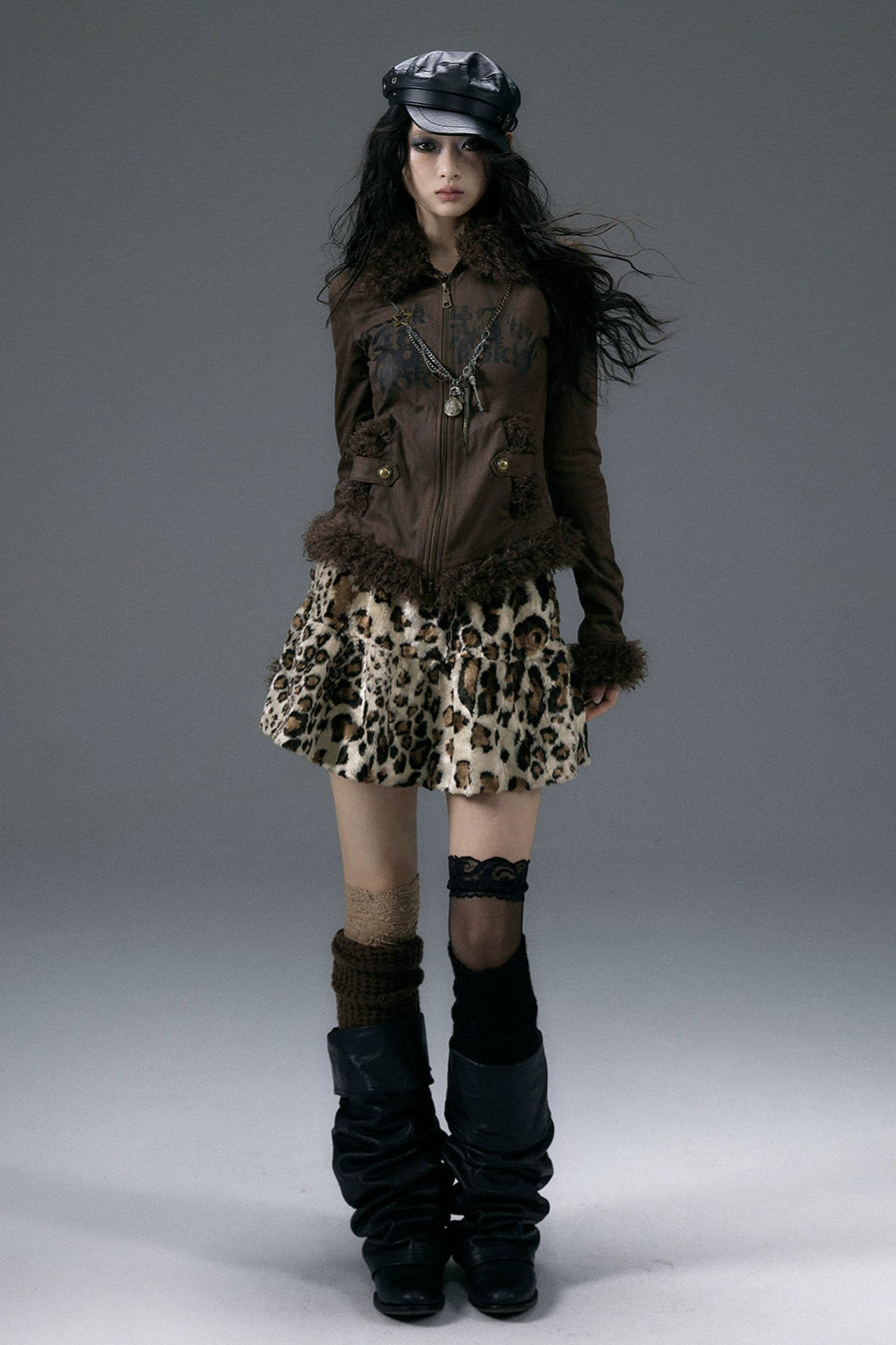 punk leopard skirt