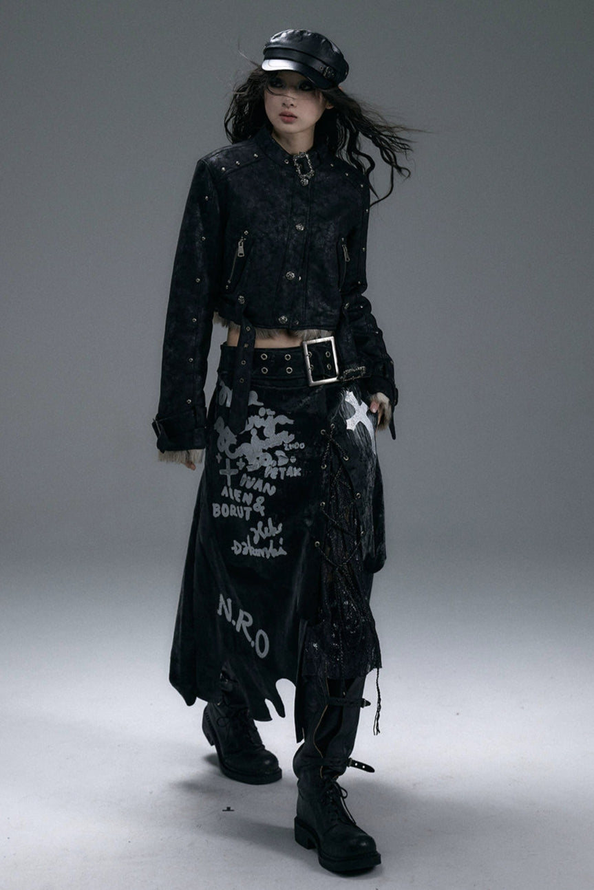 punk long skirt