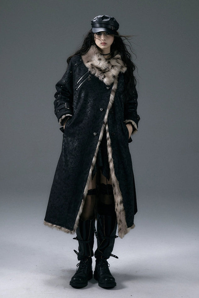 punk leopard fur coat