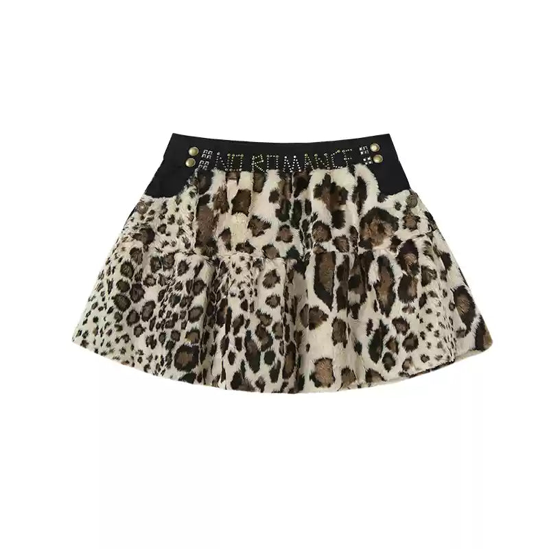 punk leopard skirt