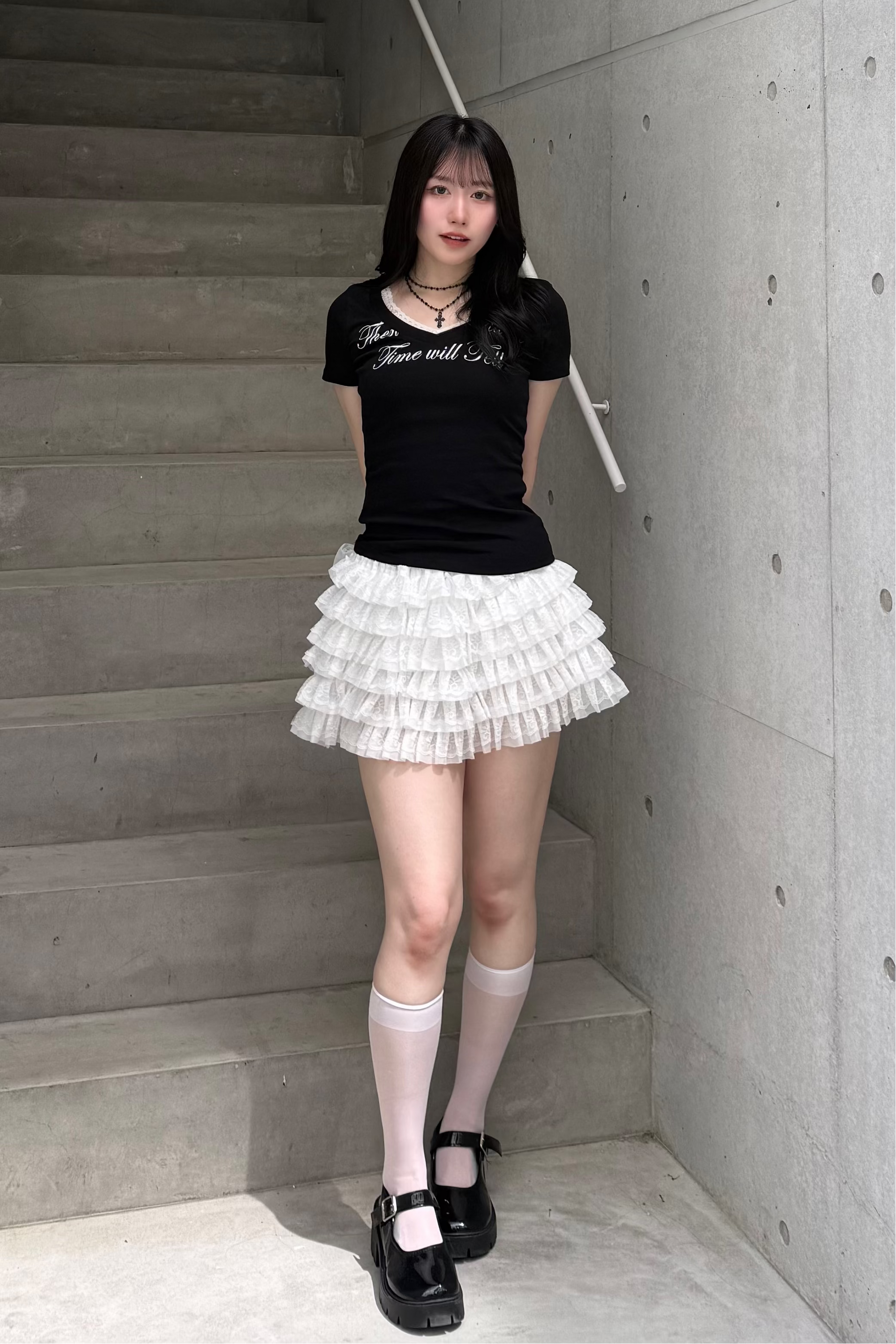レースレタリングTシャツ KSG20892