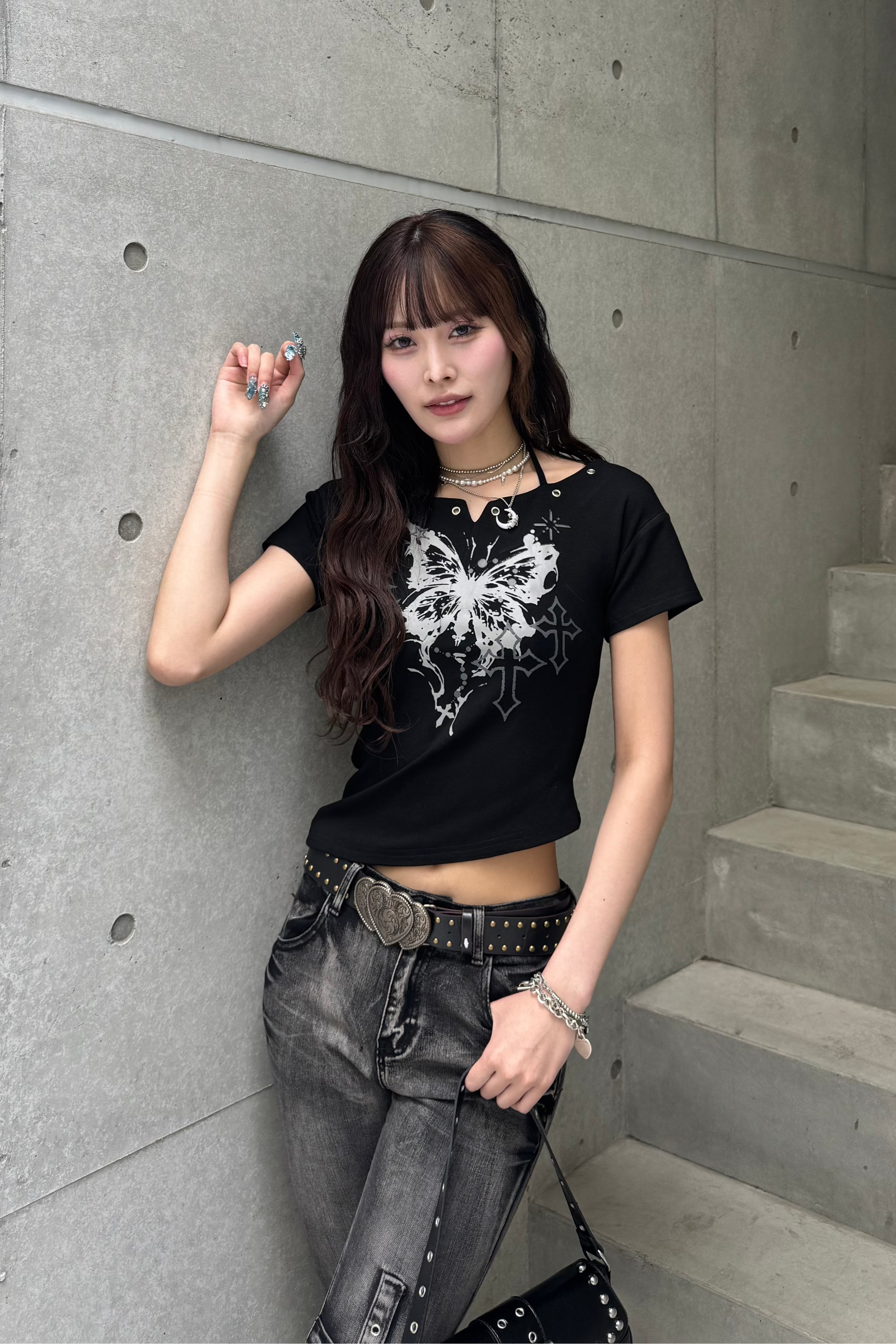 vintage design frill knit KSG20790