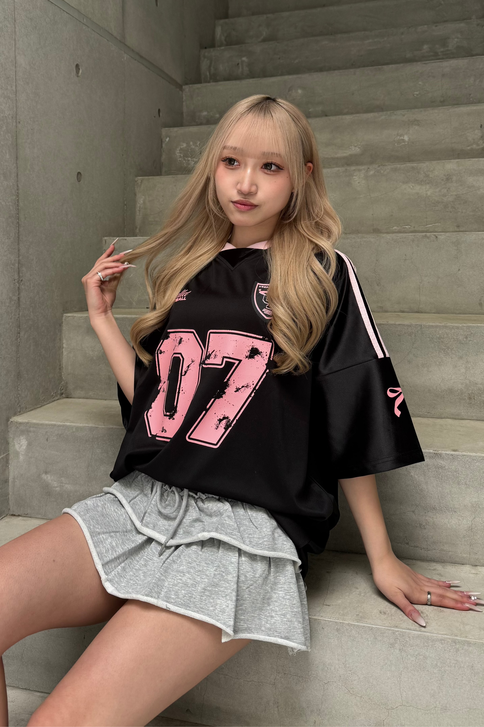 リボンプリントユニフォームTシャツ KSG21245