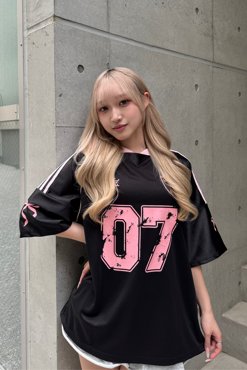 リボンプリントユニフォームTシャツ KSG20785