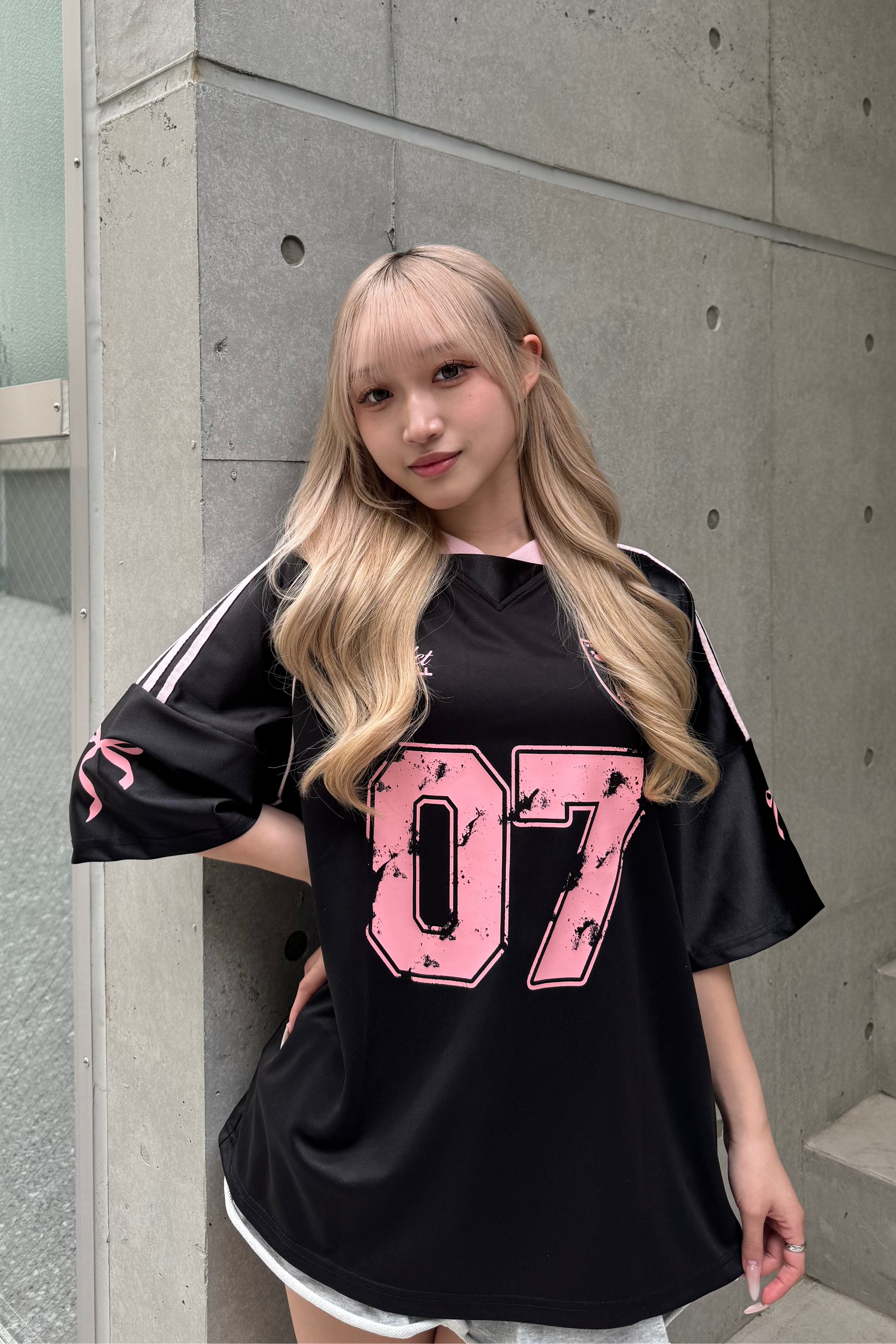 リボンプリントユニフォームTシャツ KSG20785