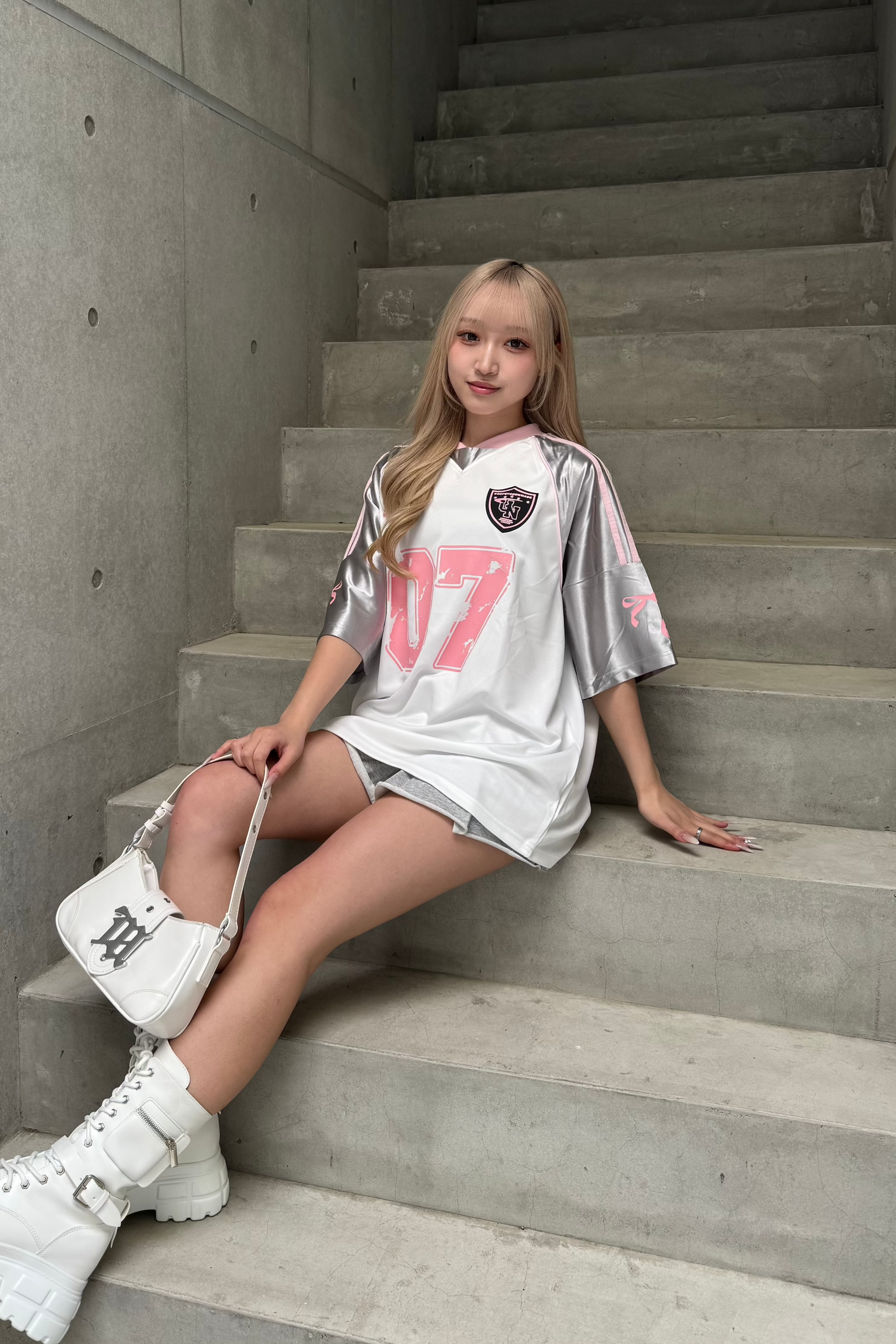 リボンプリントユニフォームTシャツ KSG20785