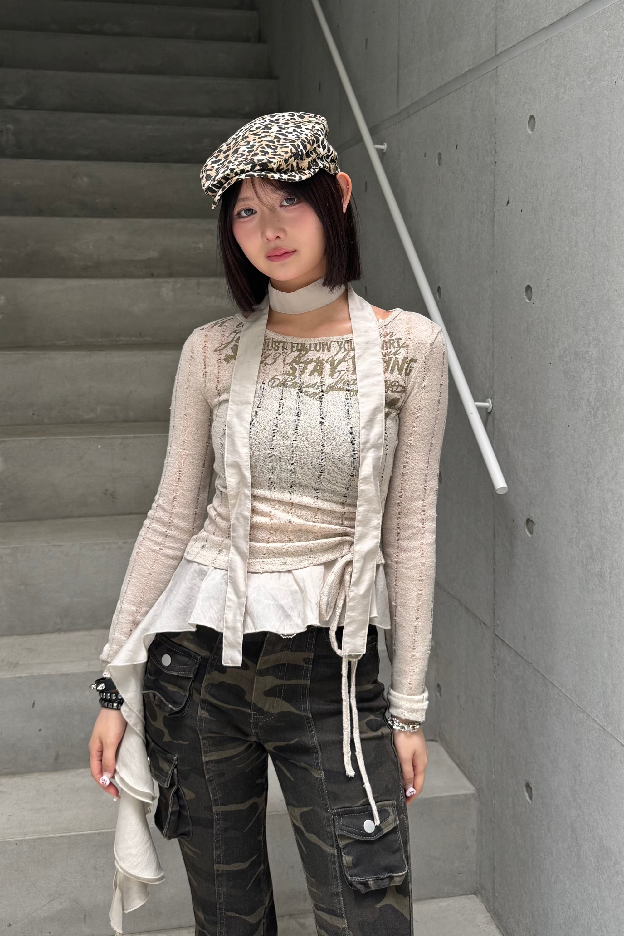 vintage design frill knit KSG20790
