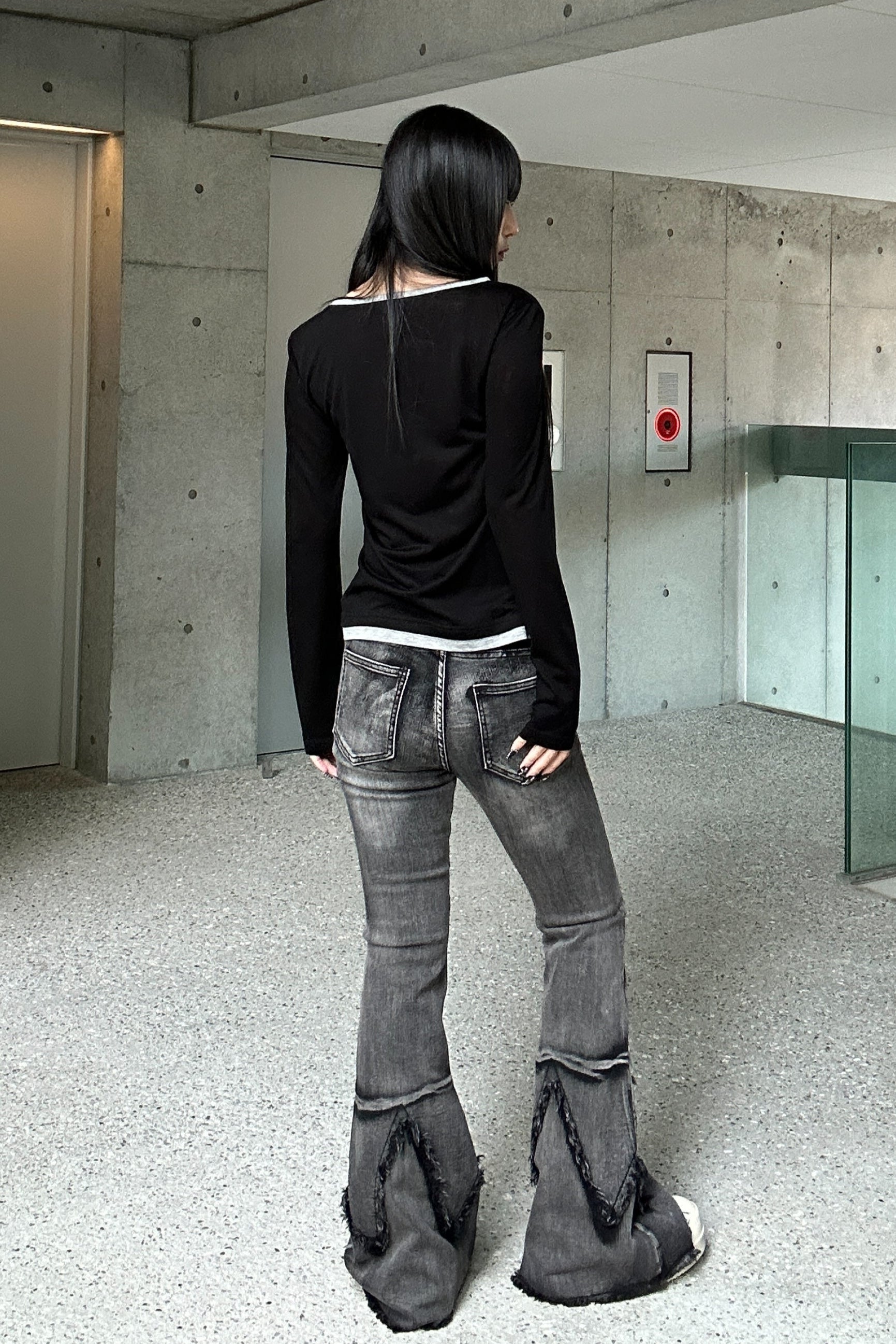 heart print long t-shirt KSG20778