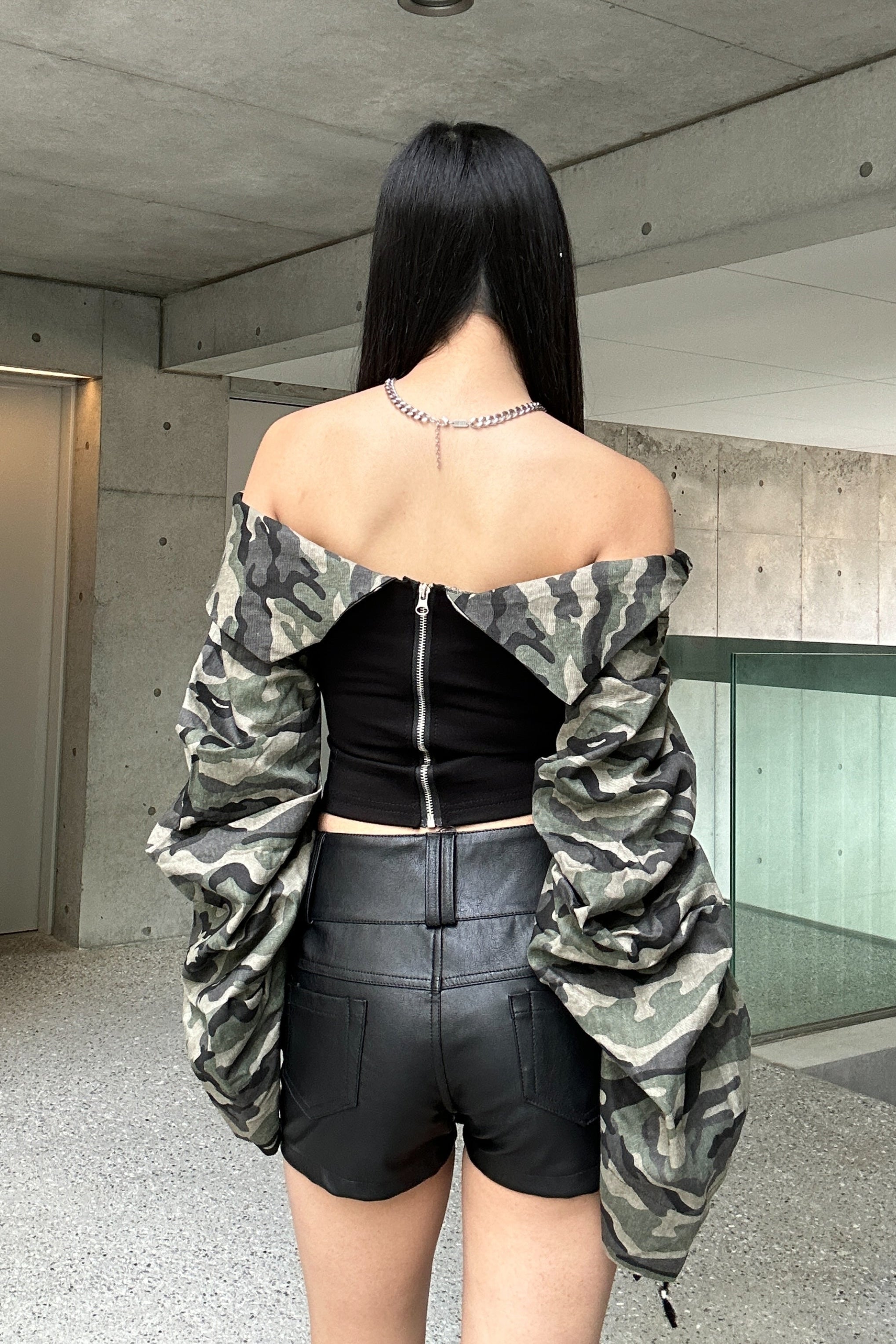 lace up military off shoulder  KSG20789