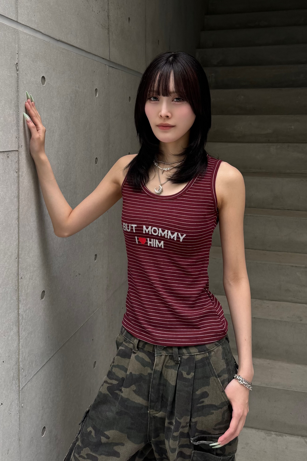 border glitter tank top KSG20900