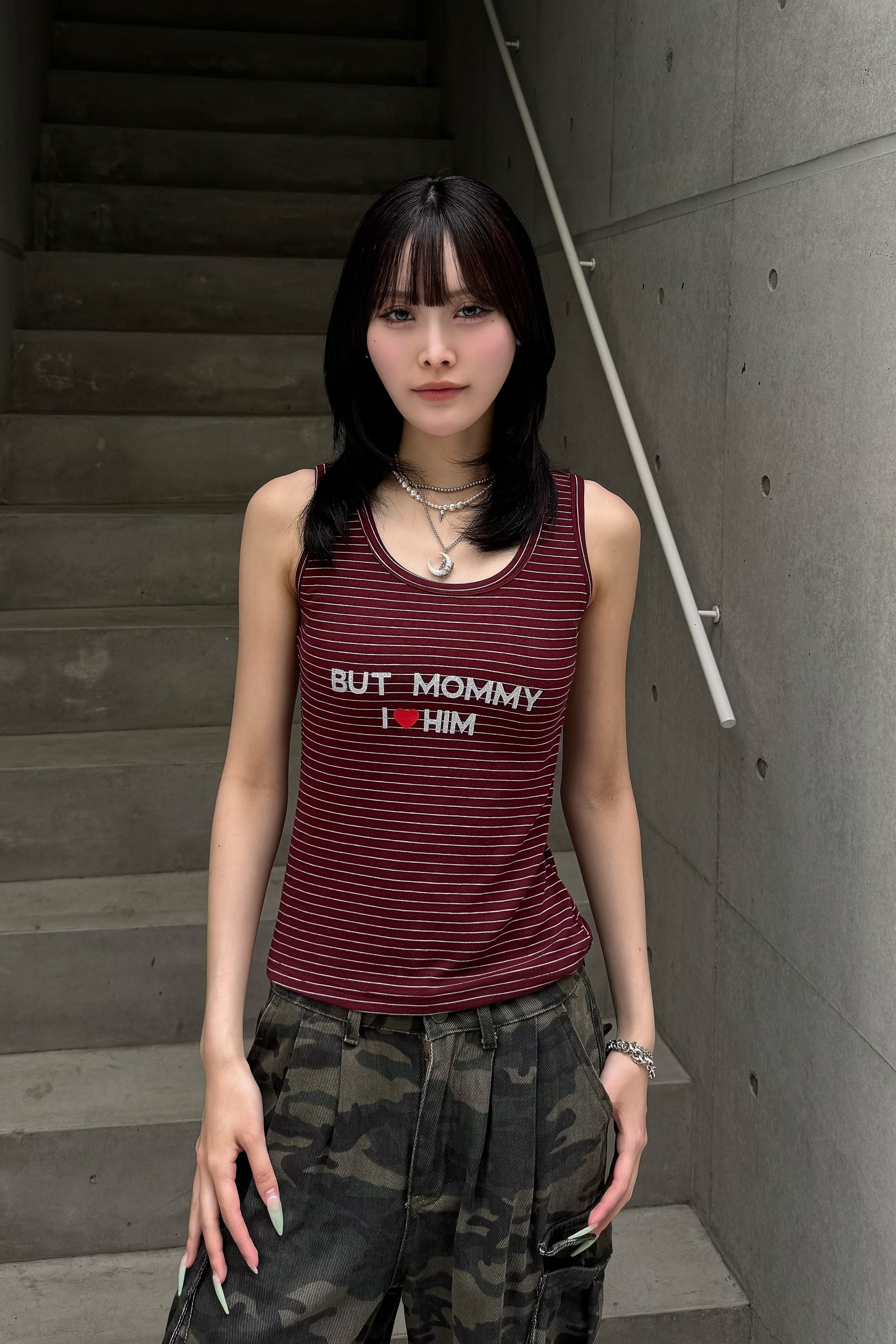 border glitter tank top KSG20900