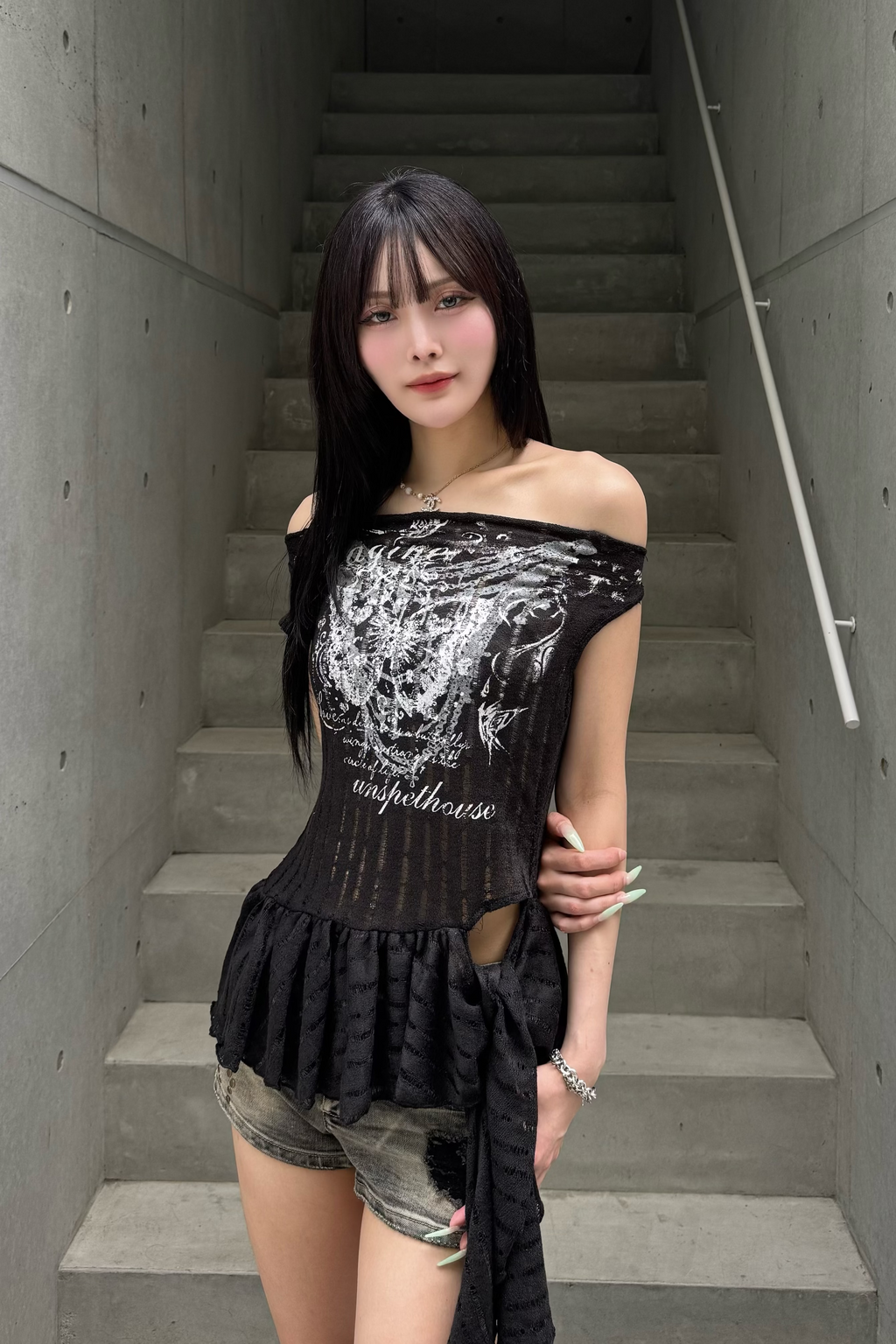 lace butterfly design  tops KSG20928