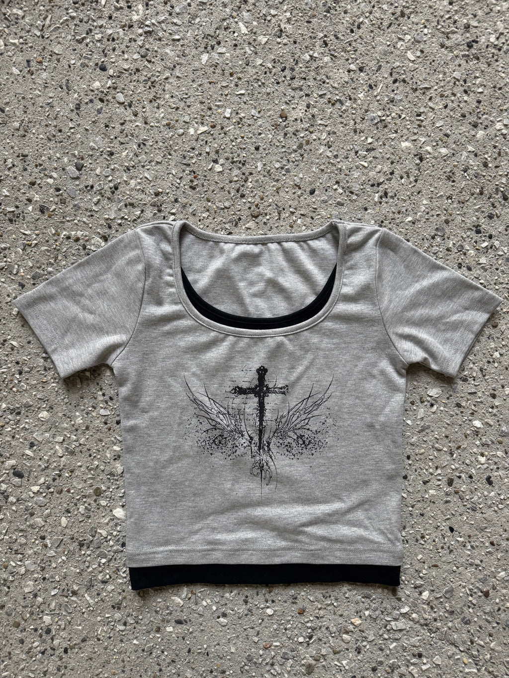クロスデザインクロップドTシャツ KSG20940