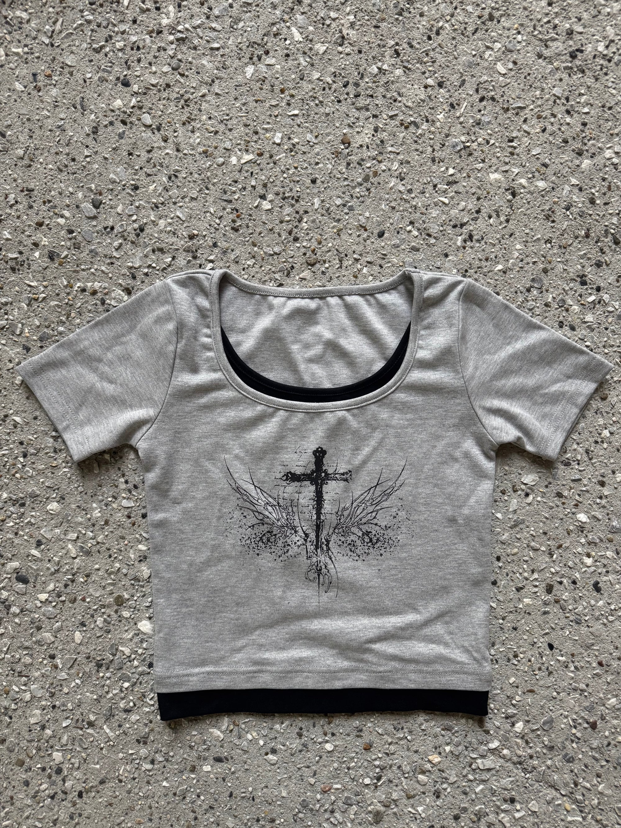 クロスデザインクロップドTシャツ KSG20940