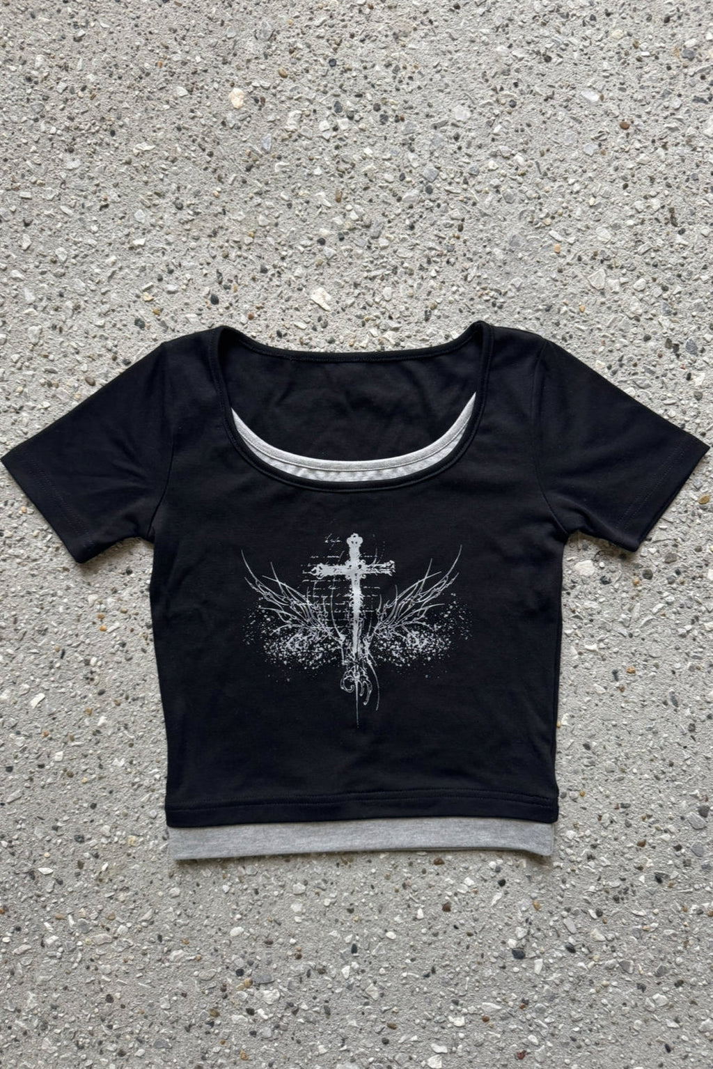 クロスデザインクロップドTシャツ KSG20940