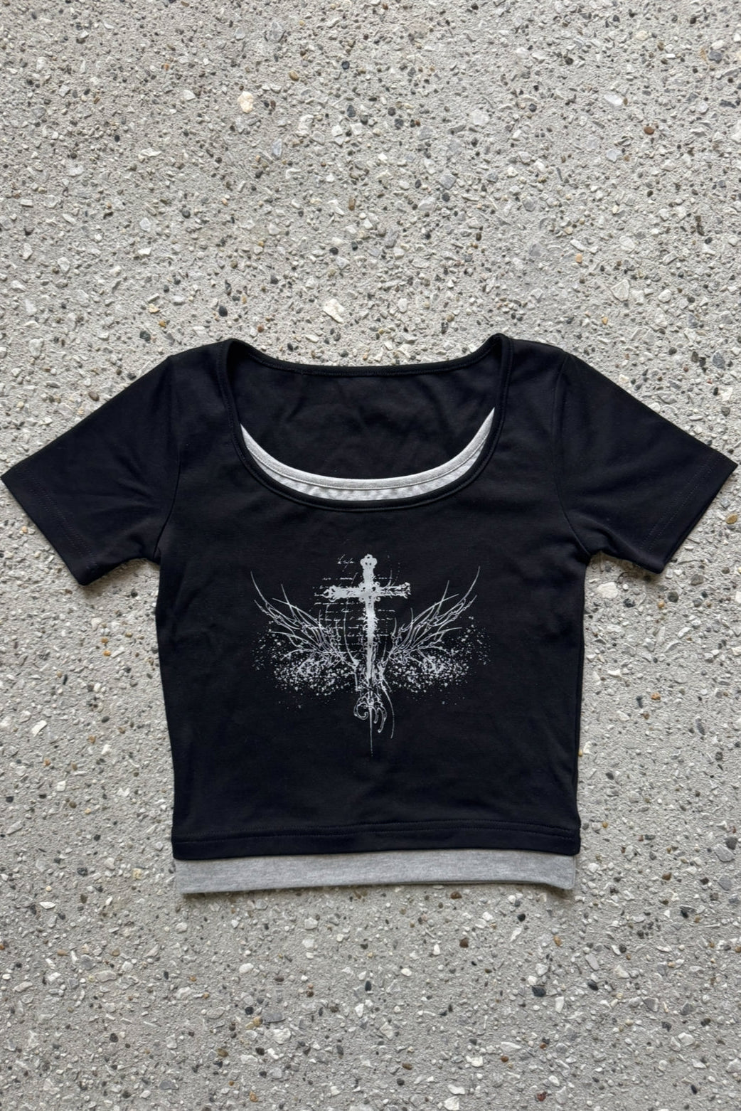 クロスデザインクロップドTシャツ KSG20940