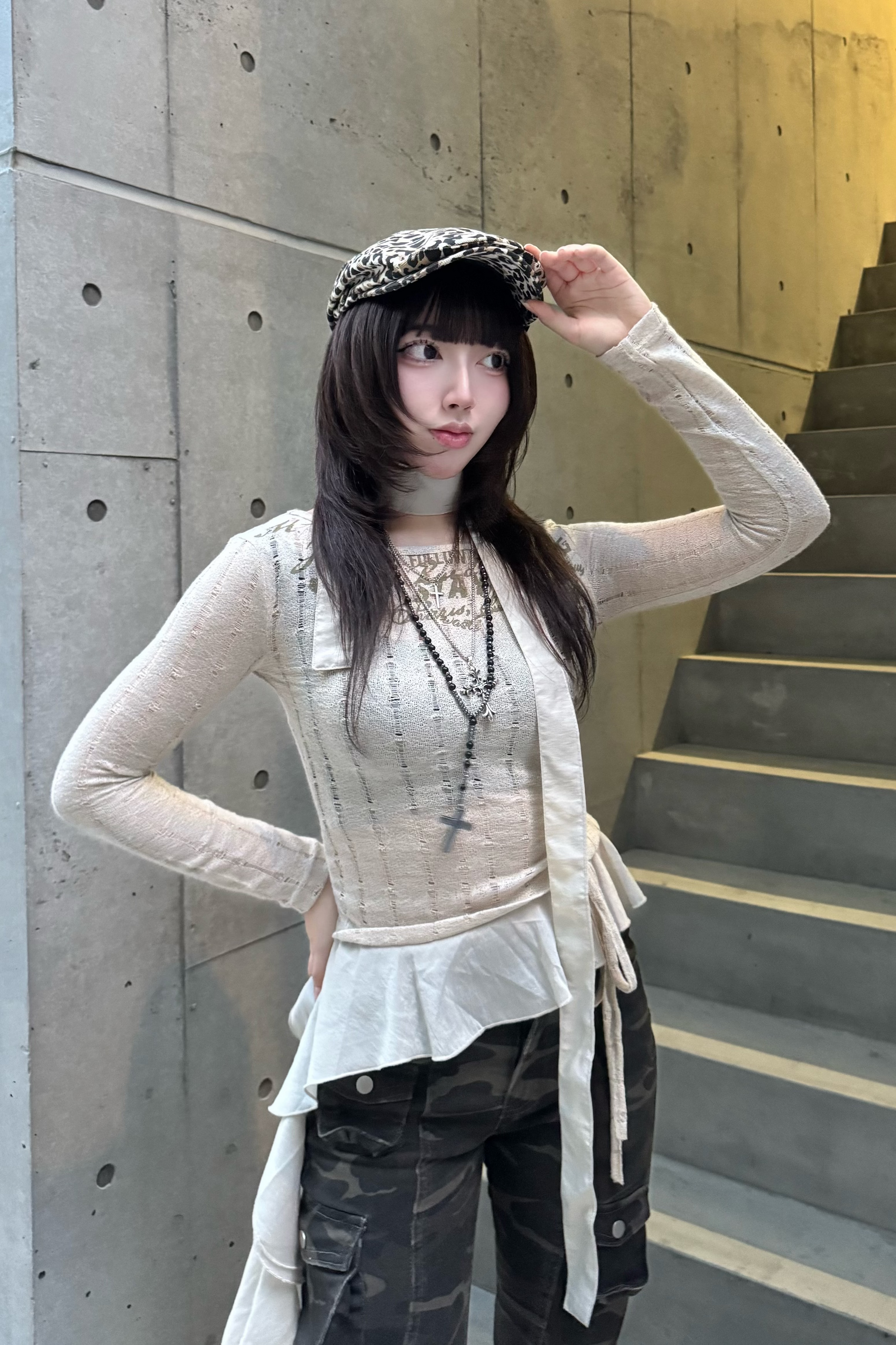 vintage design frill knit KSG20790