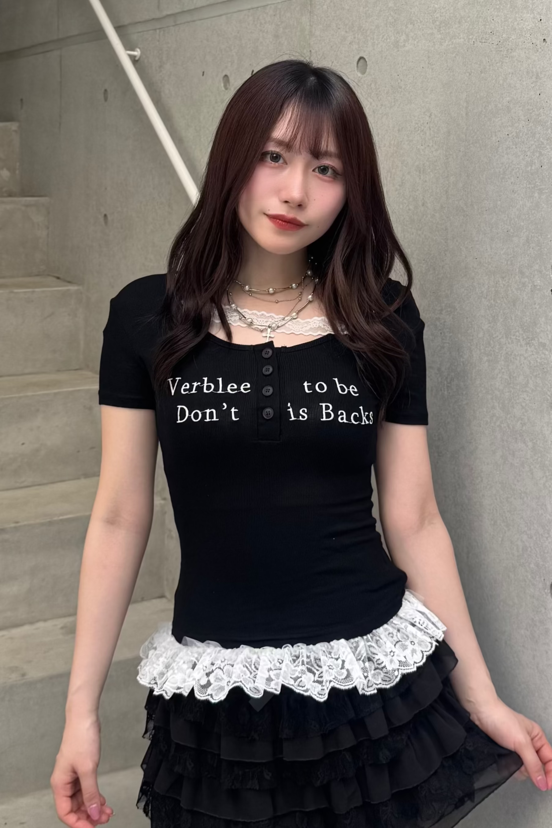 レースフリルロゴTシャツ KSG20864