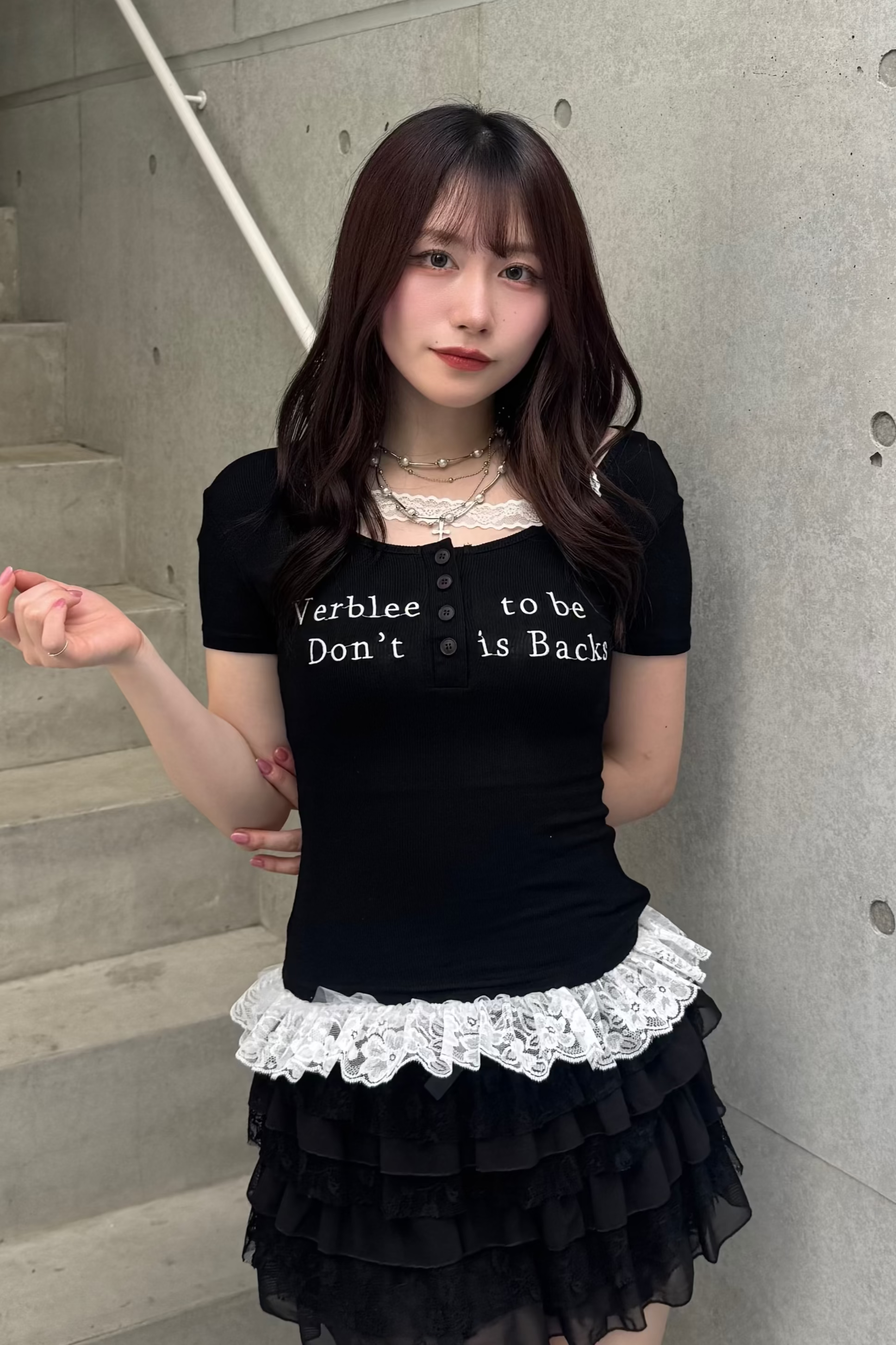 レースフリルロゴTシャツ KSG20864