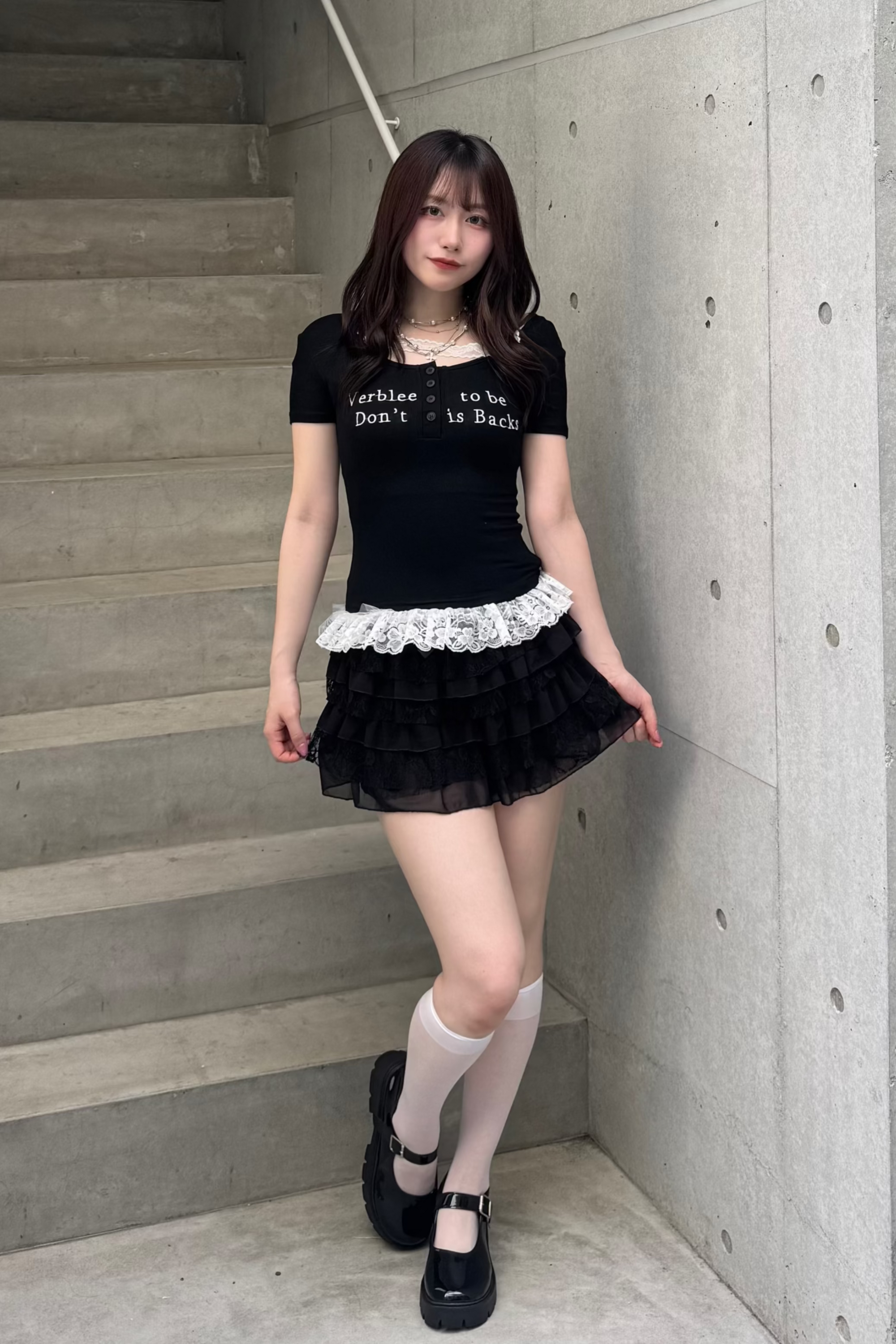 レースフリルロゴTシャツ KSG20864