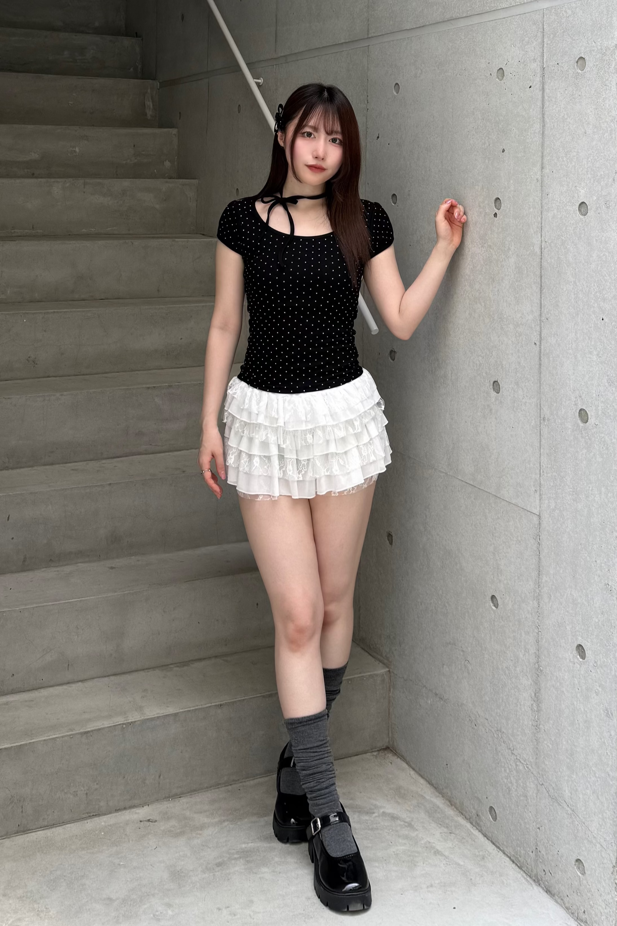ドットリボンパフスリーブTシャツ KSG20883