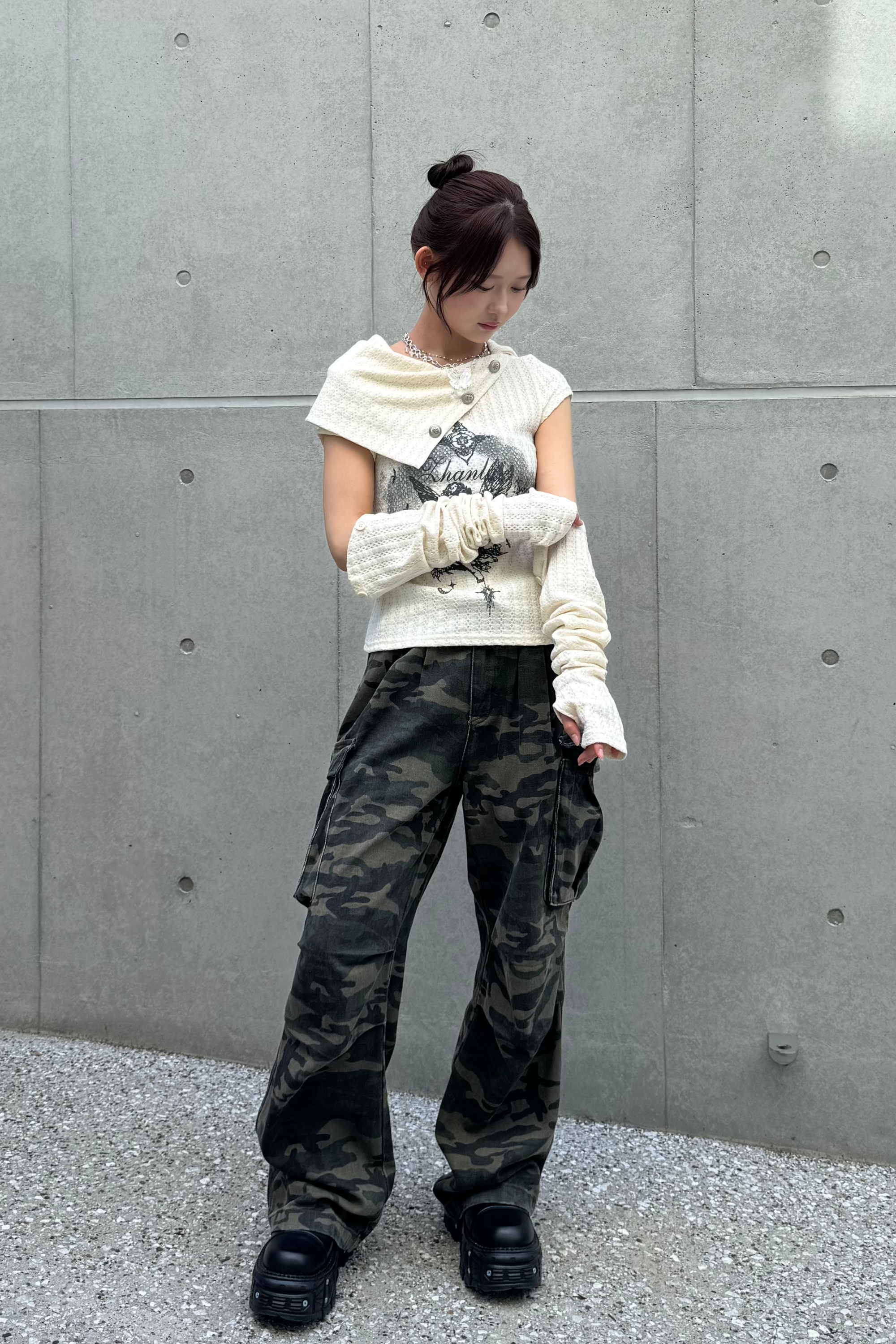 Dual angel pattern tops KSG20819