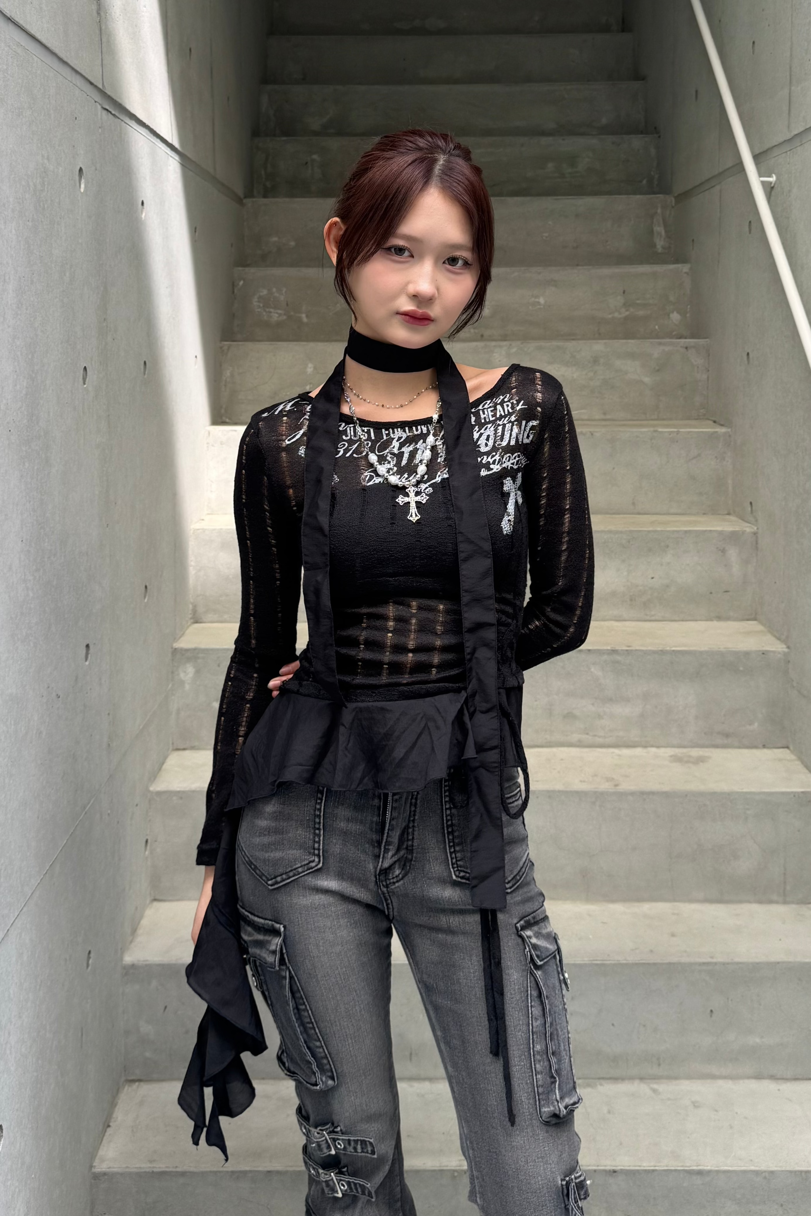 ホットなアイテム、ホットな節約 vintage design KSG20790 knit frill トップス