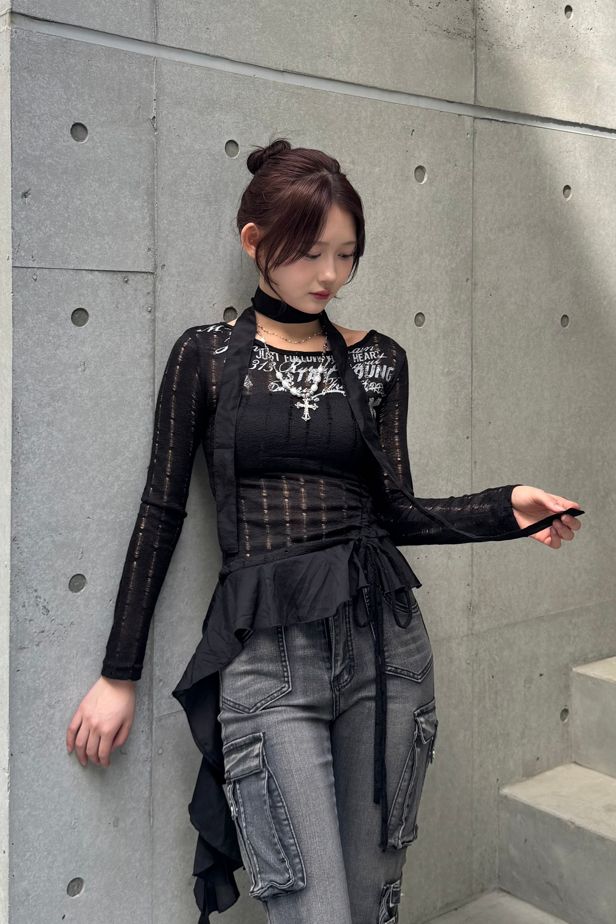 vintage design frill knit KSG20790