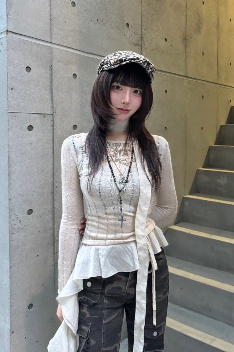 vintage design frill knit KSG20790