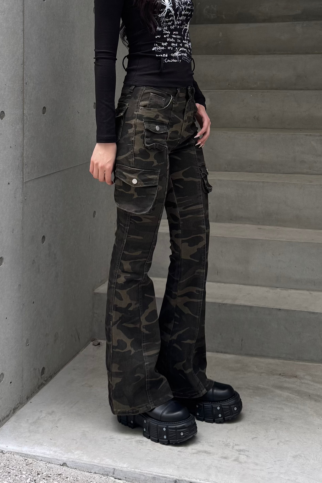 カモフラージュフレアパンツ KSG19265