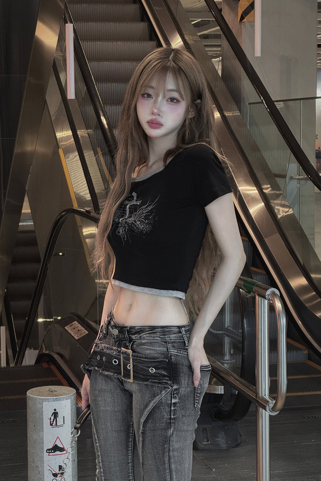 クロスデザインクロップドTシャツ KSG20940